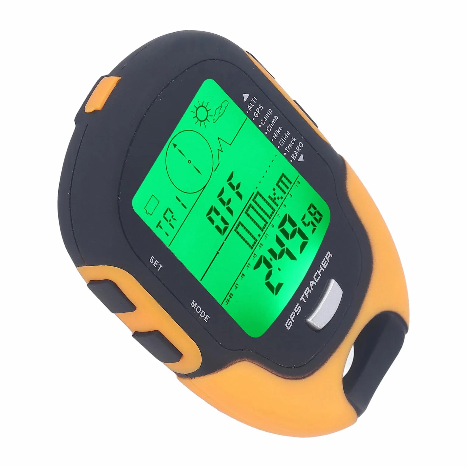 Baromètre GPS Altimètre Boussole Multifonctionnel Étanche IPX4 Thermomètre Météo Testeur de Pression Barométrique LED