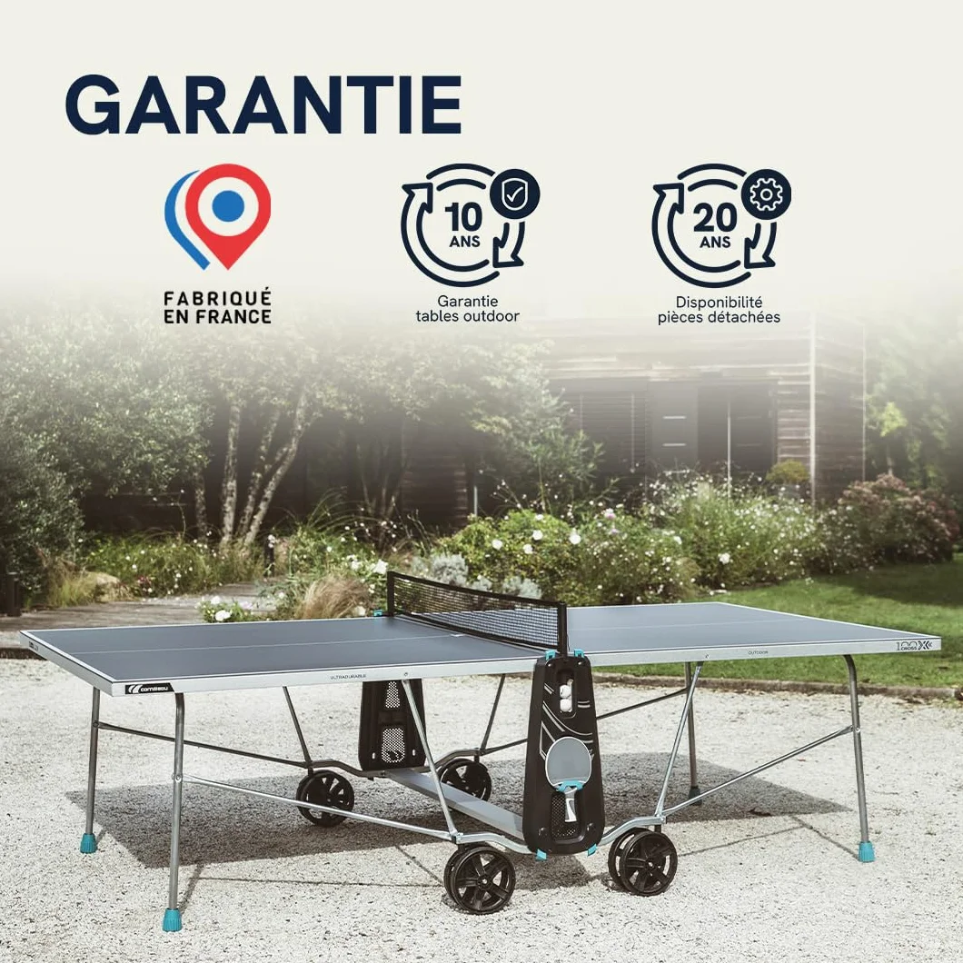 Cornilleau Table de ping-Pong d'extérieur 100X Outdoor Bleu Gris