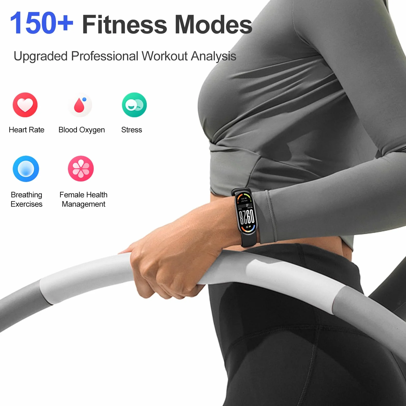 Xiaomi Smart Band 10, écran AMOLED 1,72", 60 Hz, autonomie 21 jours, SpO2, fréquence cardiaque, 5 ATM, Noir
