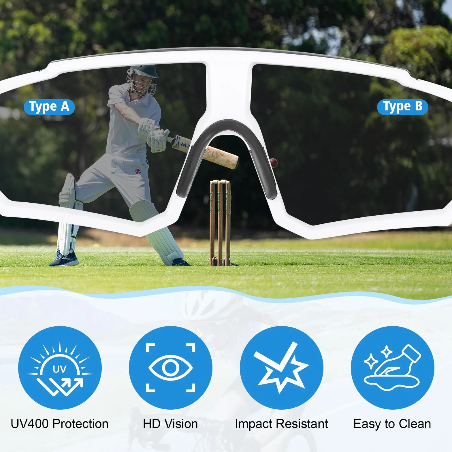 Lunettes de Cyclisme UV400 Protection Running Homme Femme, Ultra-Léger Lot de 3 avec Plaquettes Nasales Réglables