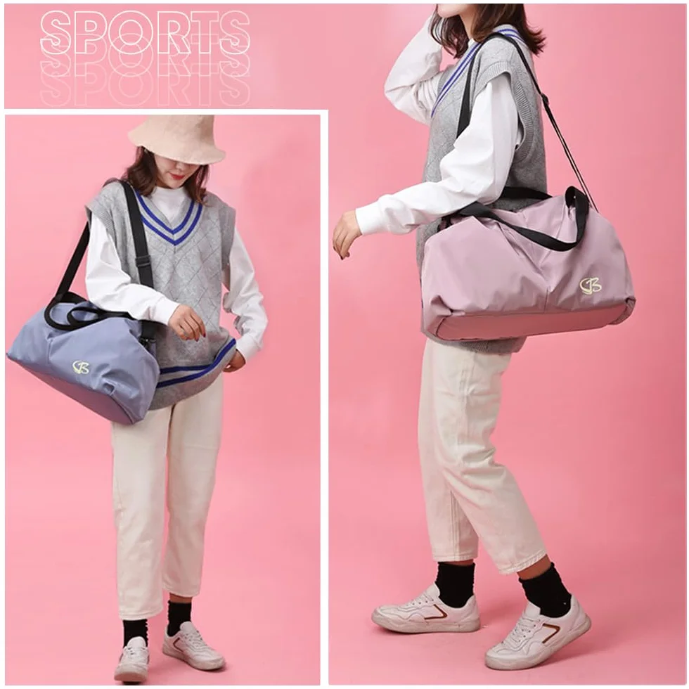 Sac de Sport Femme Imperméable 45x27x20 cm Piscine Voyage Noir