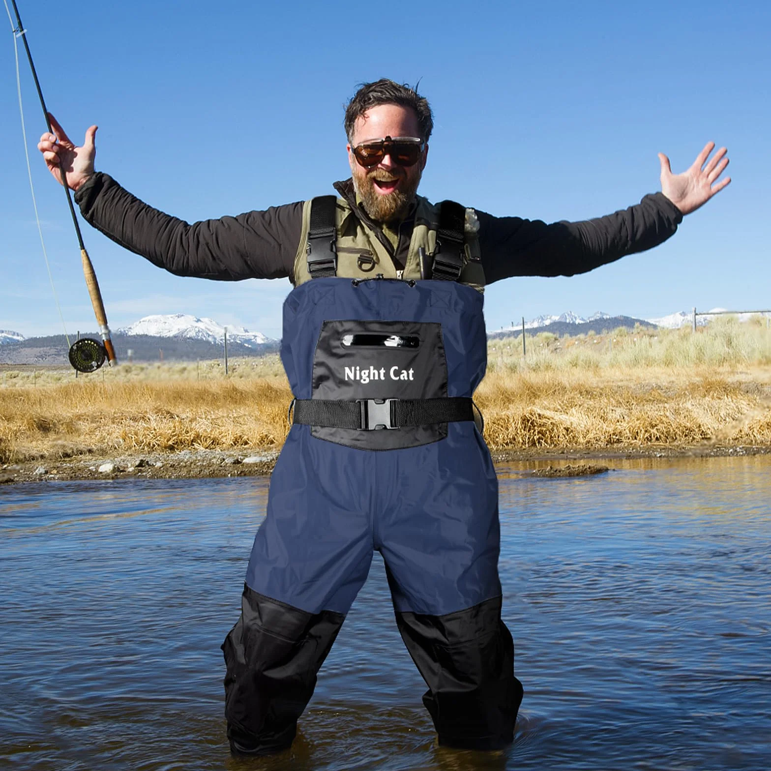 Night Cat Waders Pêche Homme Cuissardes Imperméable Respirant PVC Bottes