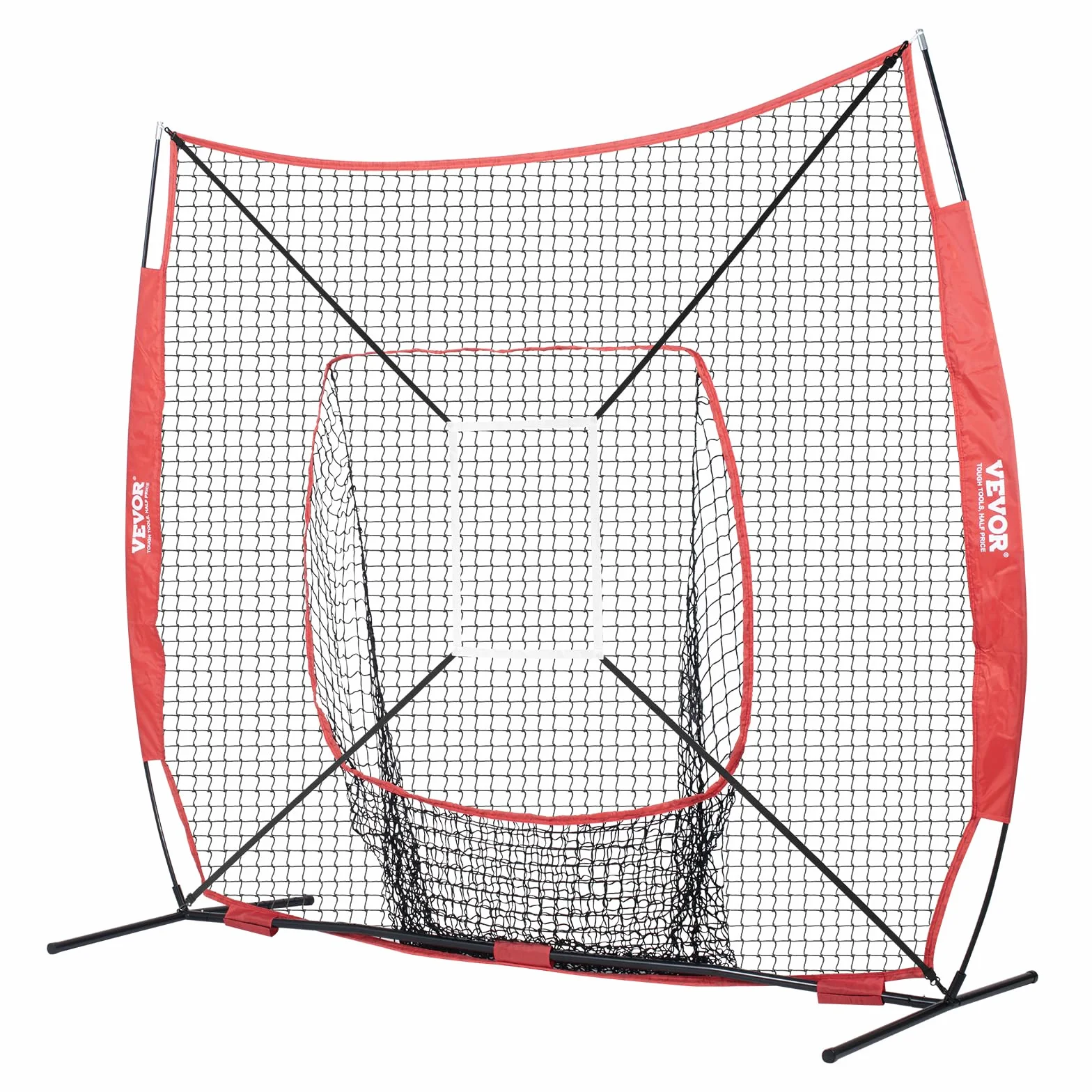 VEVOR Filet d'entraînement de baseball et softball portable avec cadre d'arc, sac de transport, zone de frappe