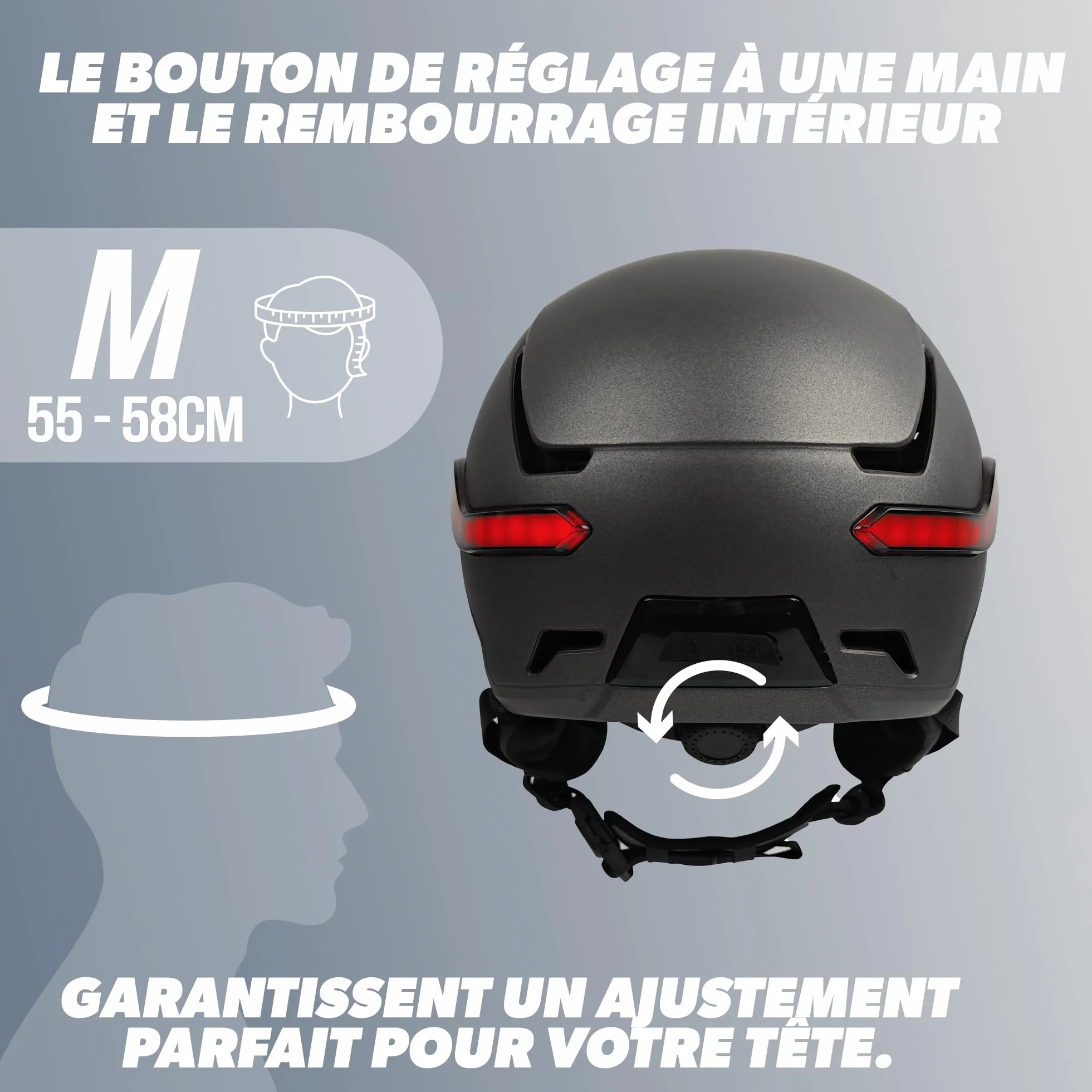 T'nB Vizion Casque Vélo Trottinette Électrique LED Connectées Détection Freinage Automatique Clignotants Télécommandés Visière Anti-UV Batterie Rechargeable