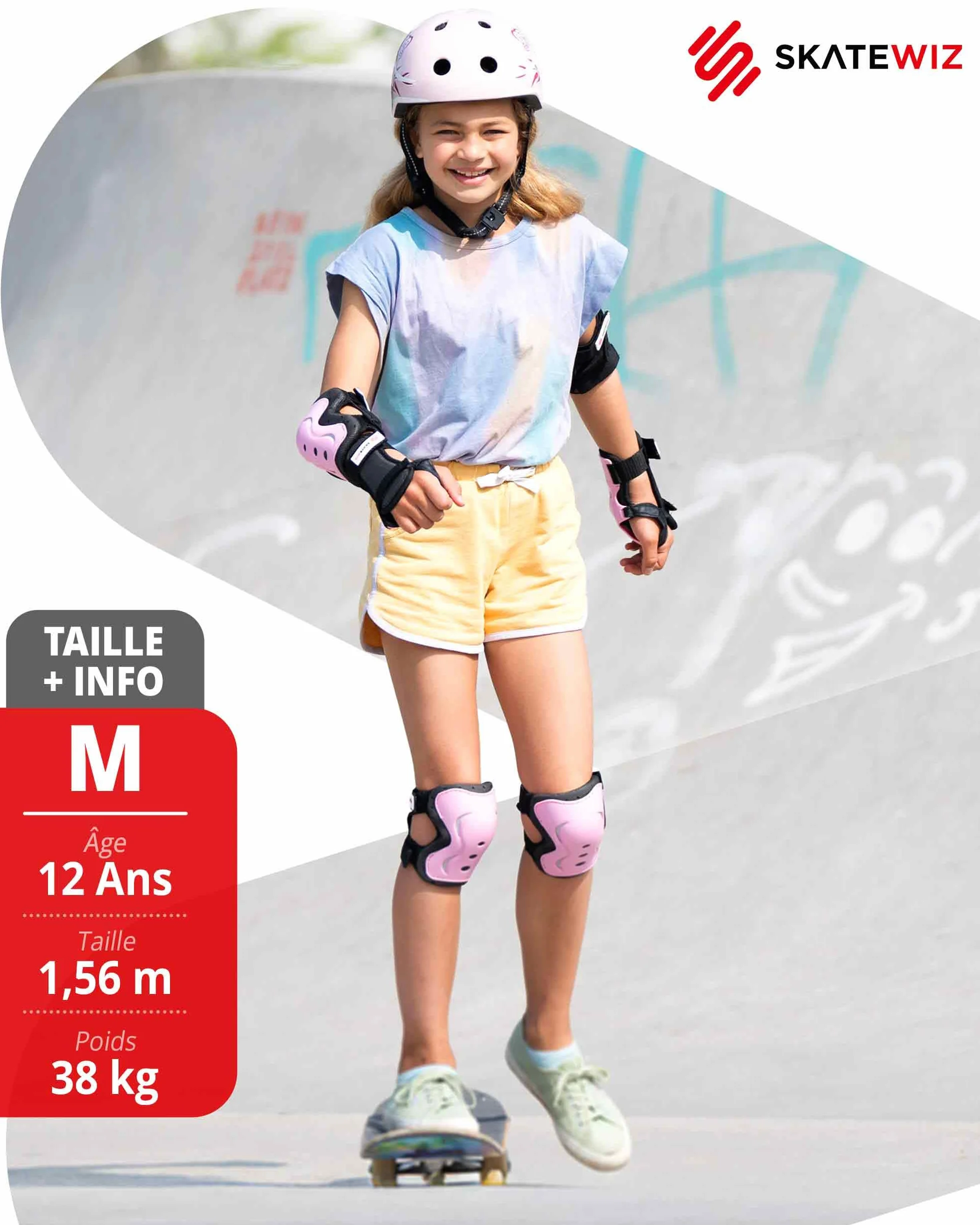 Kit de Protection Roller Enfant 6 pièces Genouillères Coudières Protège-Poignets