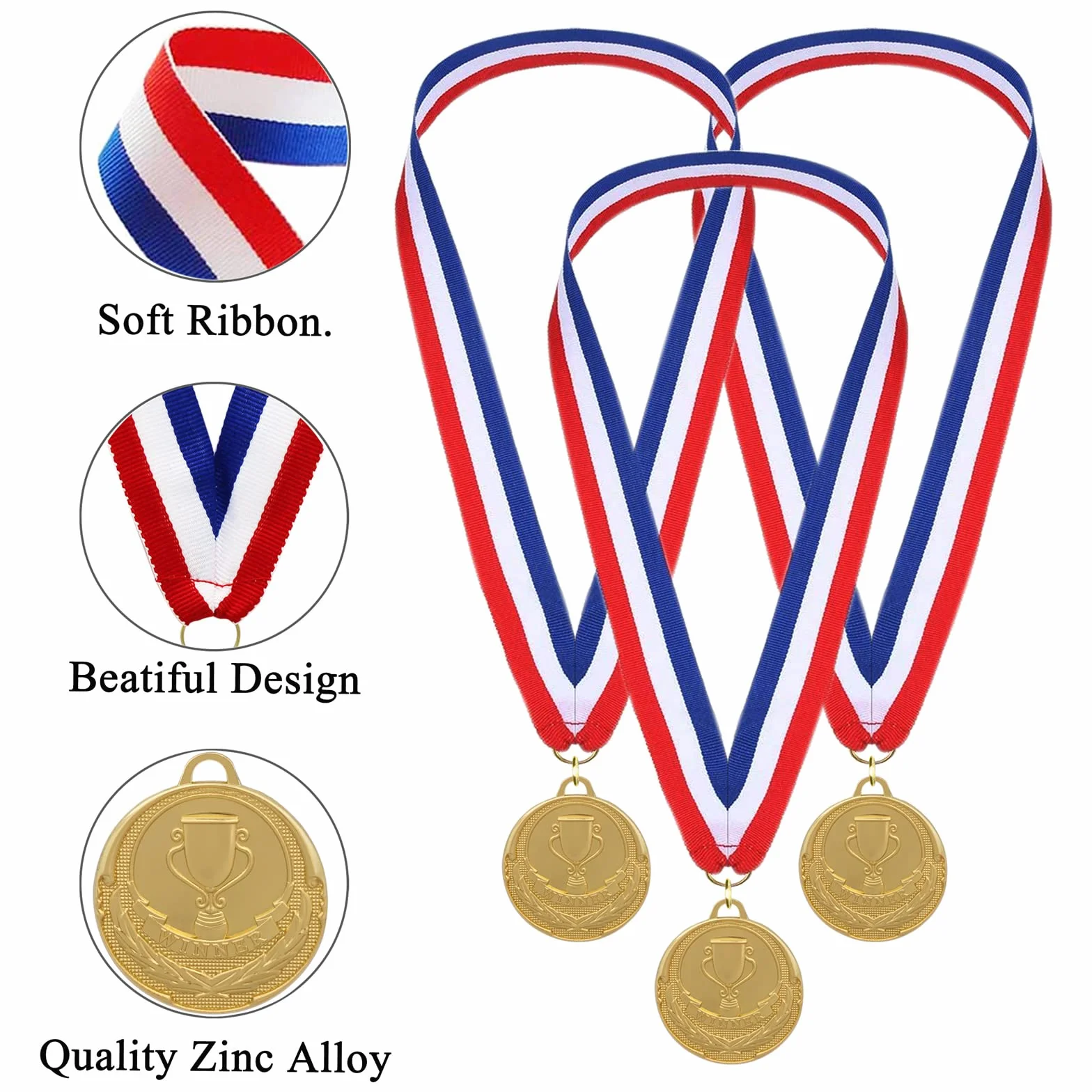 Médaille Olympique Enfant 12 Pièces Or Argent Bronze Trophée Sportif Anniversaire Fête Jeux Jouet Récompense