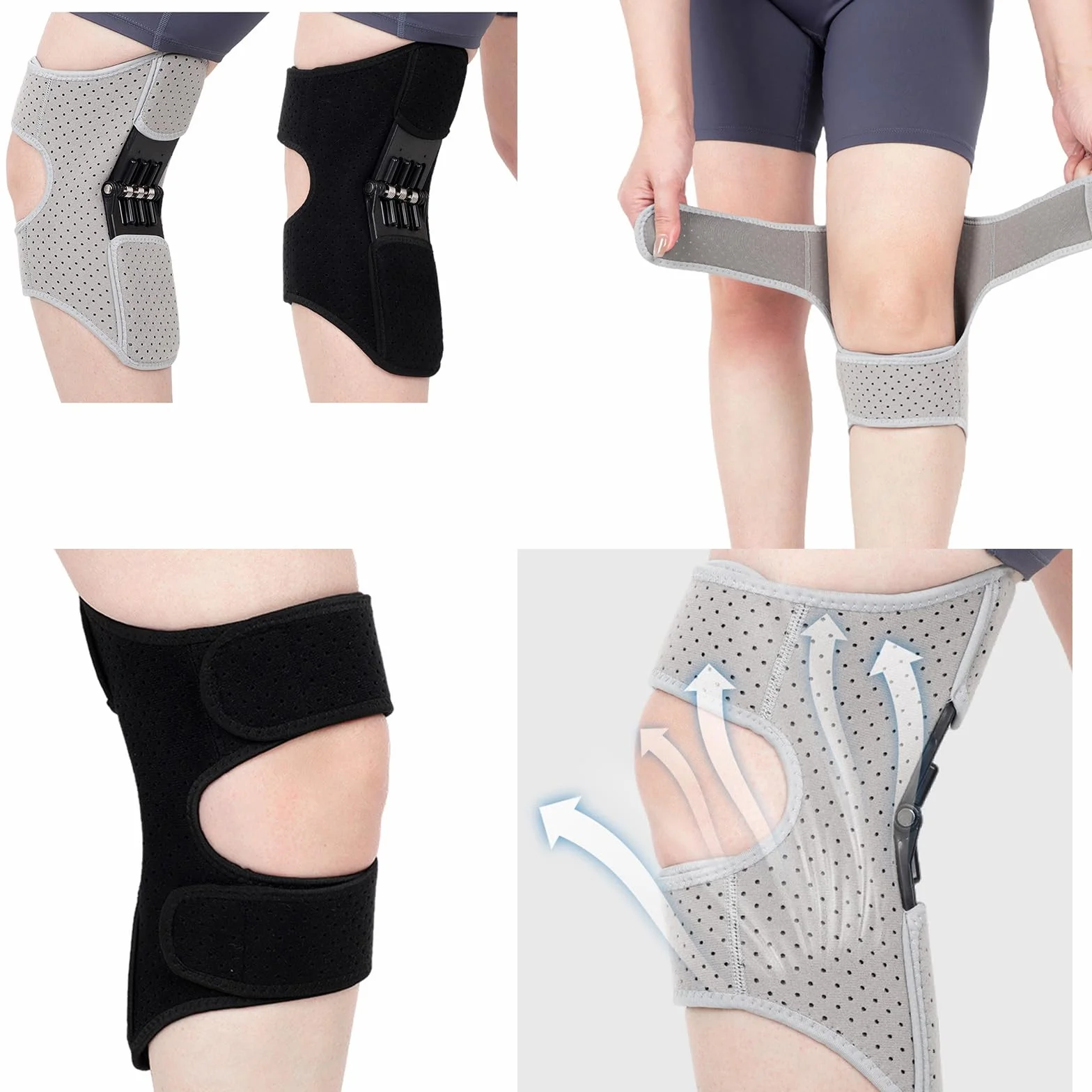 PURPLELILY Genouillère multifonctionnelle pour le sport avec ressorts de rebond puissants