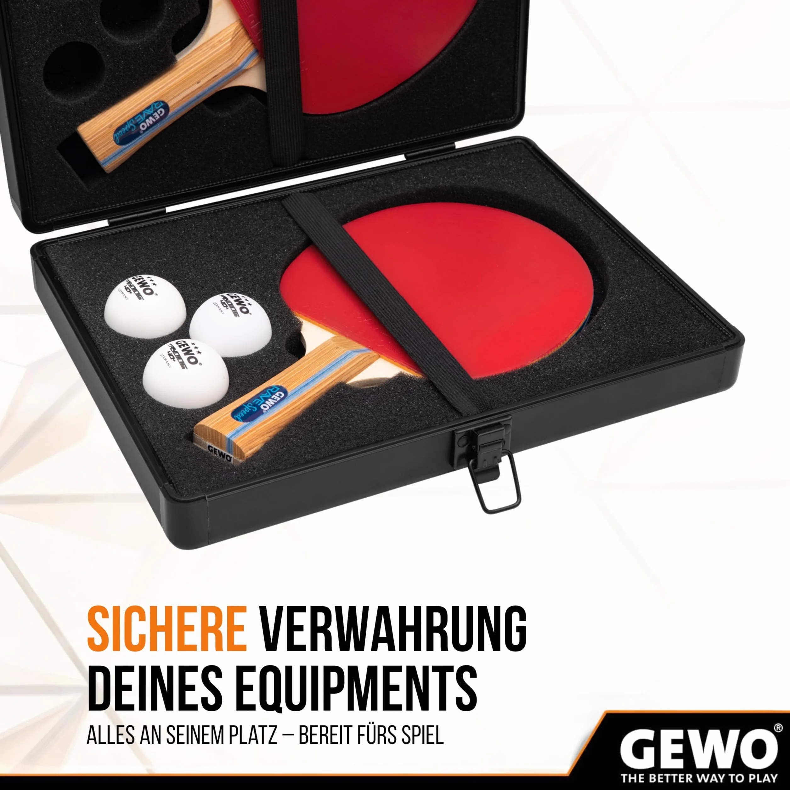 GEWO Mallette de Tennis de Table en Aluminium pour 2 Raquettes et 3 Balles – Housse Robuste