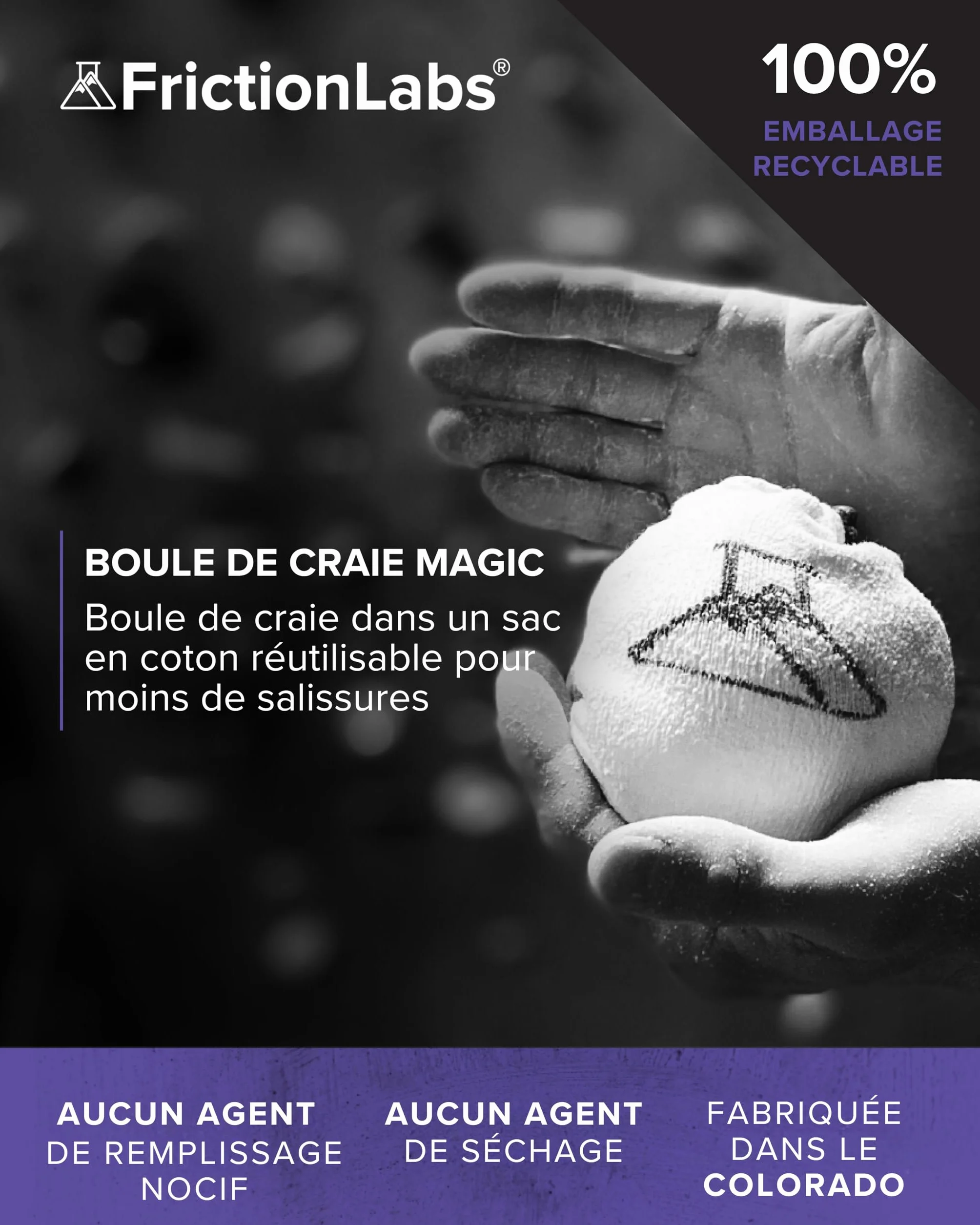 Friction Labs Craie de Sport pour Escalade Haltérophilie Gymnastique Tennis - Prise en Main Durable Peau Plus Saine