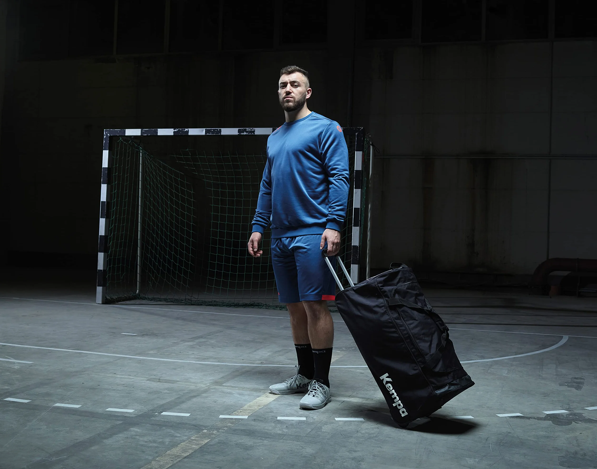 Kempa Sac de Sport à roulettes 60 litres Handball Fitness Trolley Noir