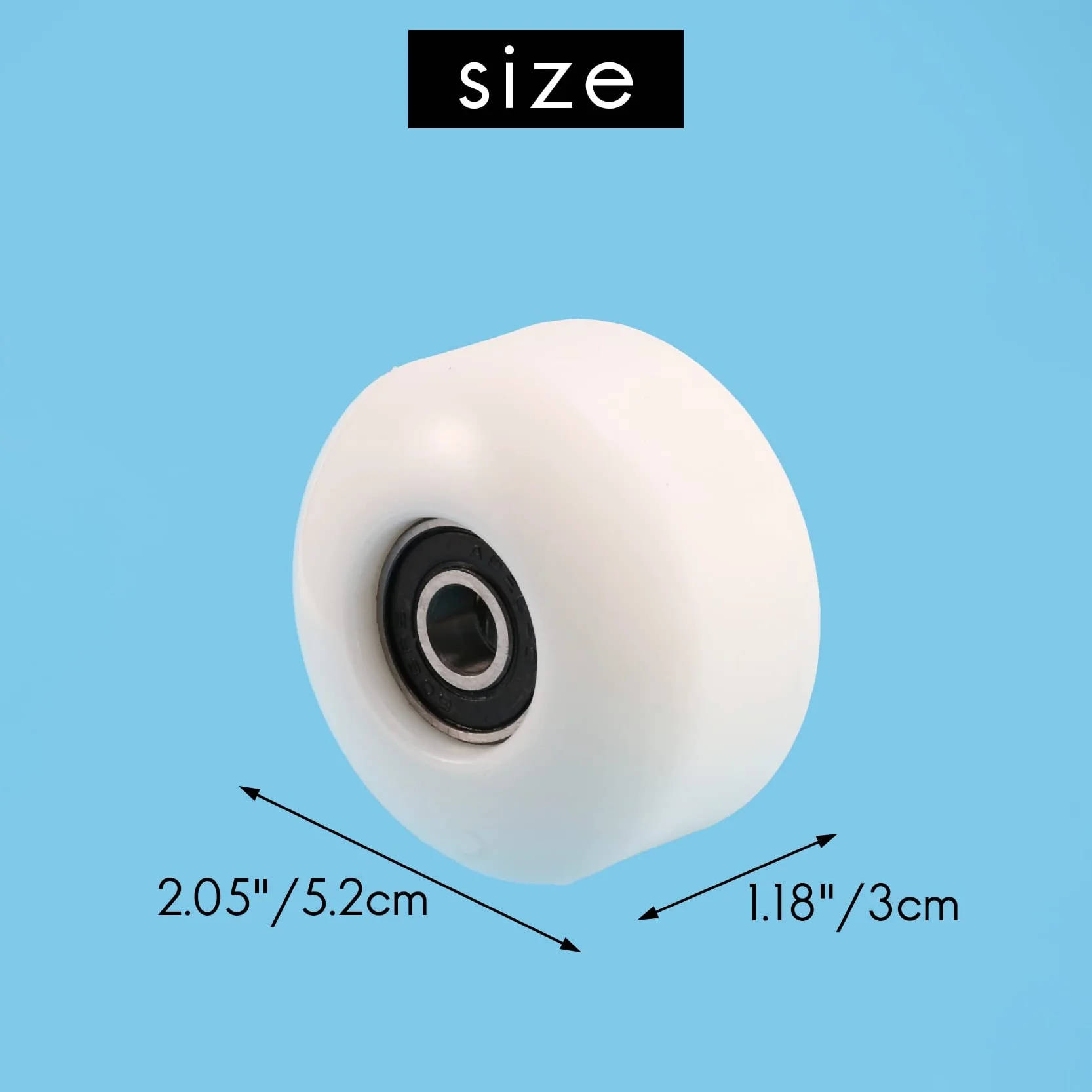 Roues de Planche à roulettes 52x30mm PU Street Cruiser Longboard Roulements Ensemble de 4 Blanc