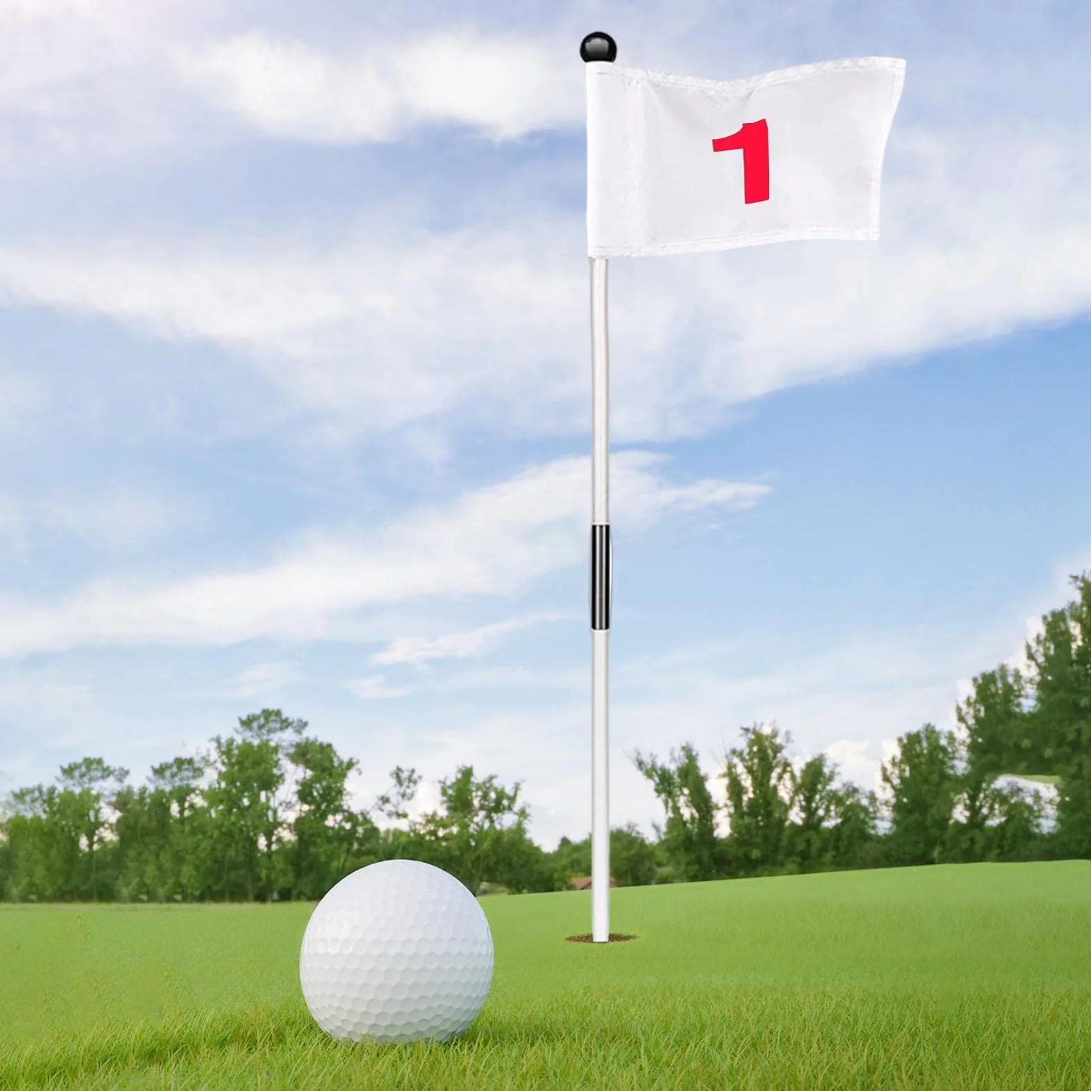 Drapeaux De Golf, Tasse D'entraînement avec Drapeau, Ensemble De Mât De Drapeau Vert Et Coupes À Trous