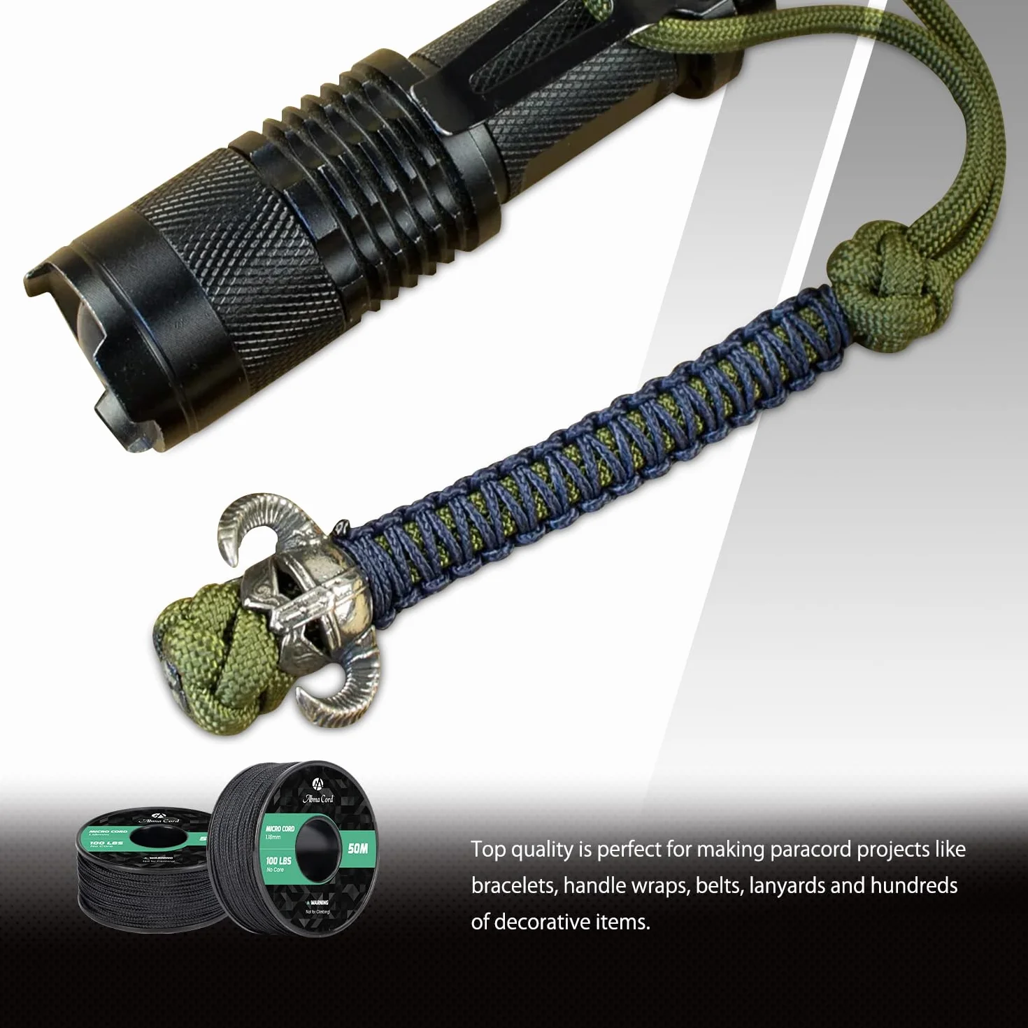 Abma Cord Micro Corde 1,18 mm Paracorde 50M Bobine Noir - Max. 45kg