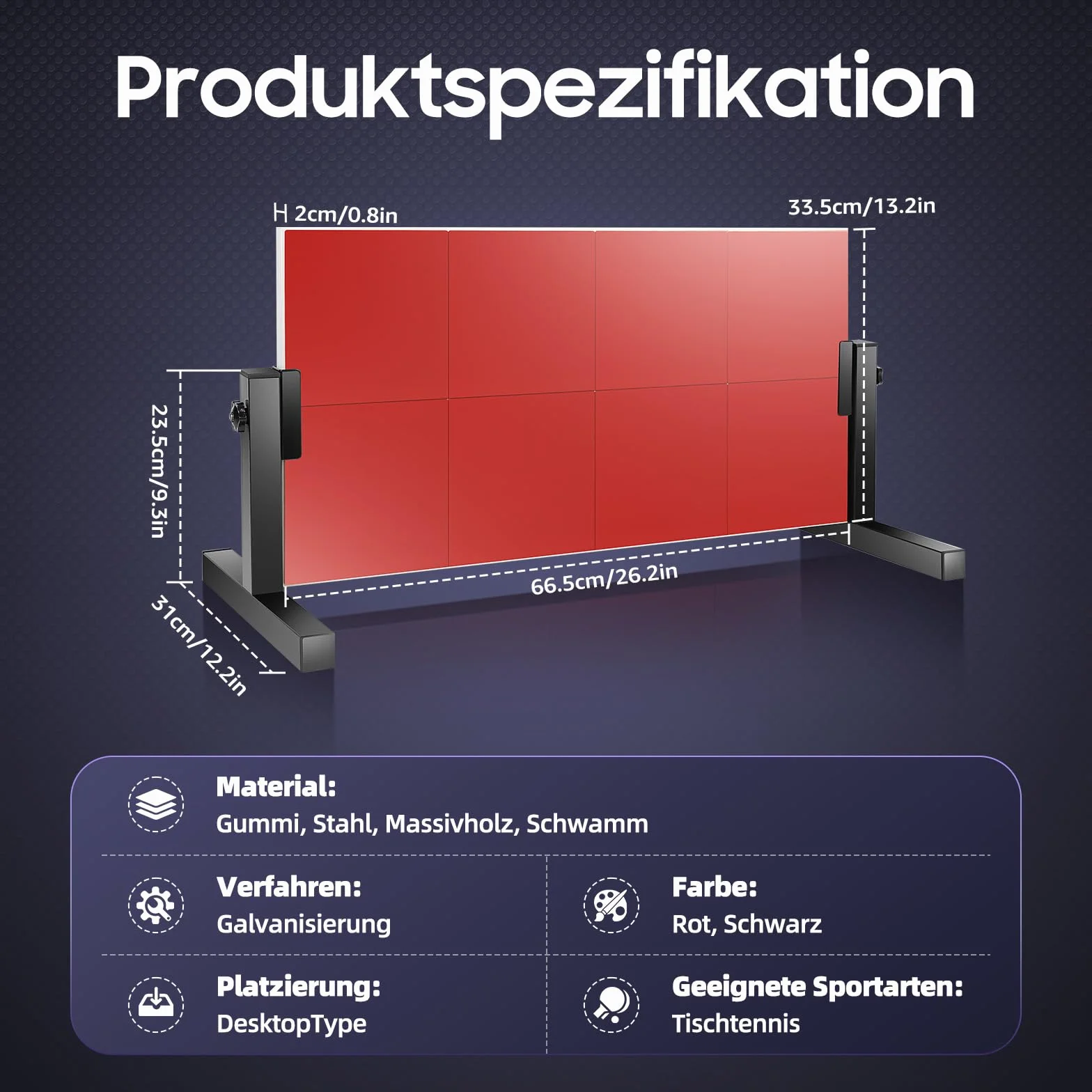 Table Tennis Return Board 8 Rubber Blocks 360° Adjustable Angle - Professional Training Equipment Indoor Outdoor