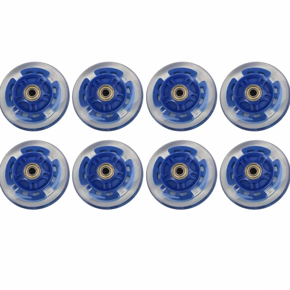 NexRen Lot de 8 roues de rechange pour patins à roues alignées LED 64/70/80 mm