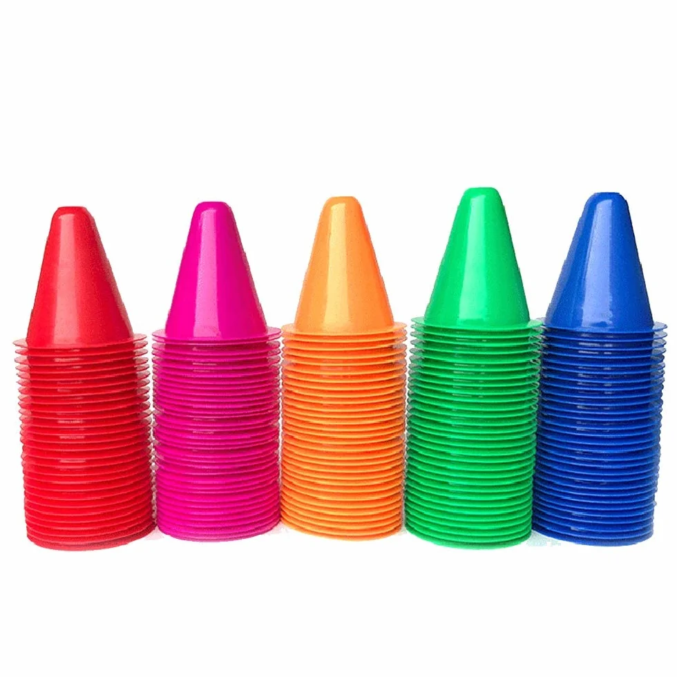 Mini Slalom Cônes 50 PCS Plastique Coloré Football Obstacle de Formation Route pour Enfants Patinage Roulettes Sports Roadblock