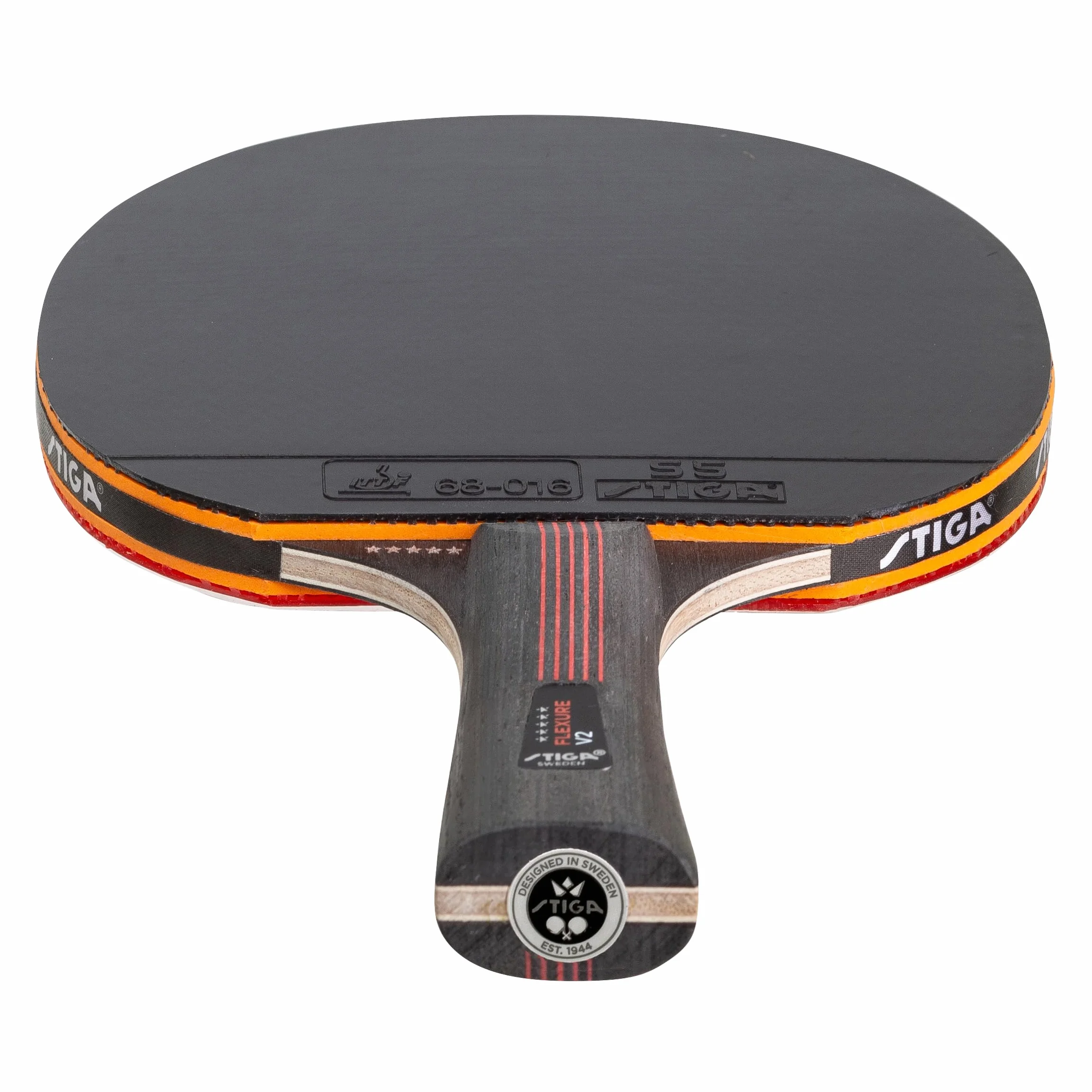 STIGA Flexure V2 Raquette de Ping-Pong 5 étoiles Revêtements STAR5 ITTF Prise Ergonomique