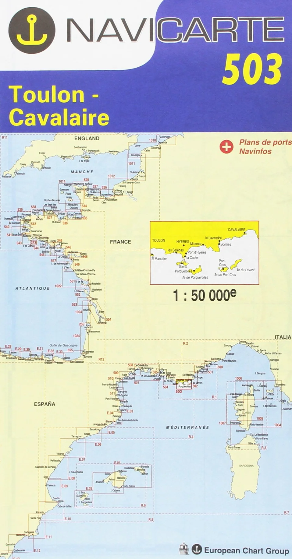 Carte marine Toulon - Cavalaire