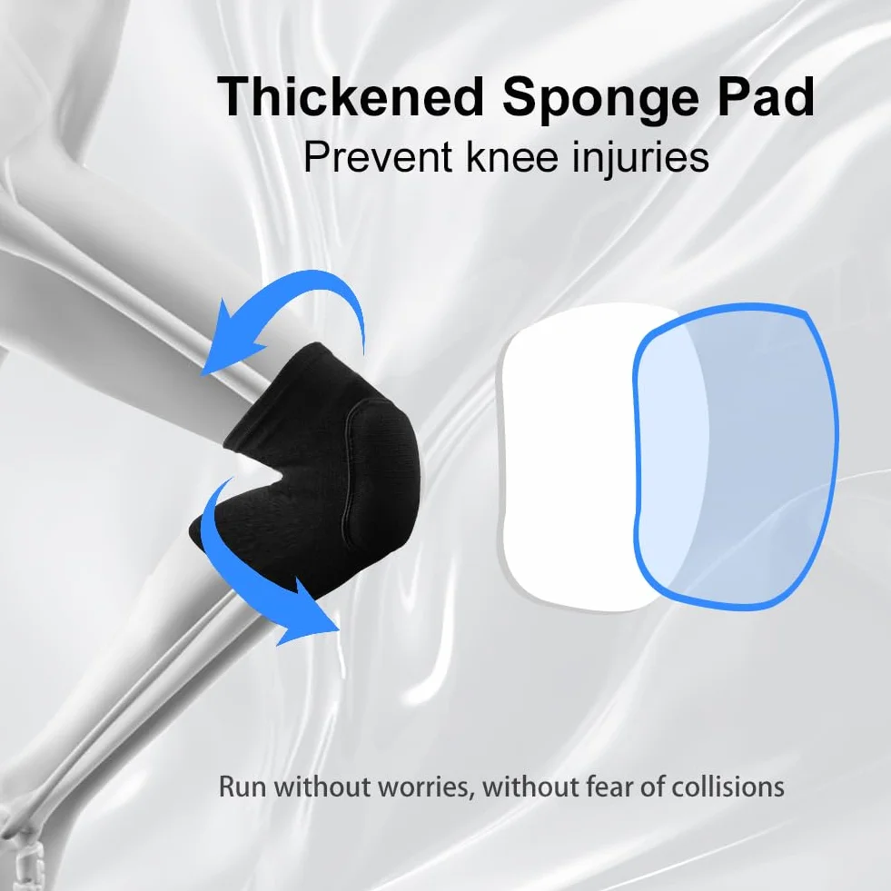 Flintronic Genouillères de Protection Sport, Épais Antidérapant pour Danse Volleyball Yoga Football, M