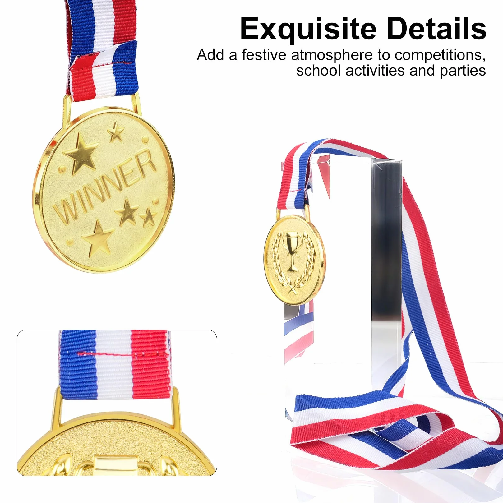 Médailles Enfant Personnalisables Or pour Récompenses Sport École Fêtes 8 Pièces