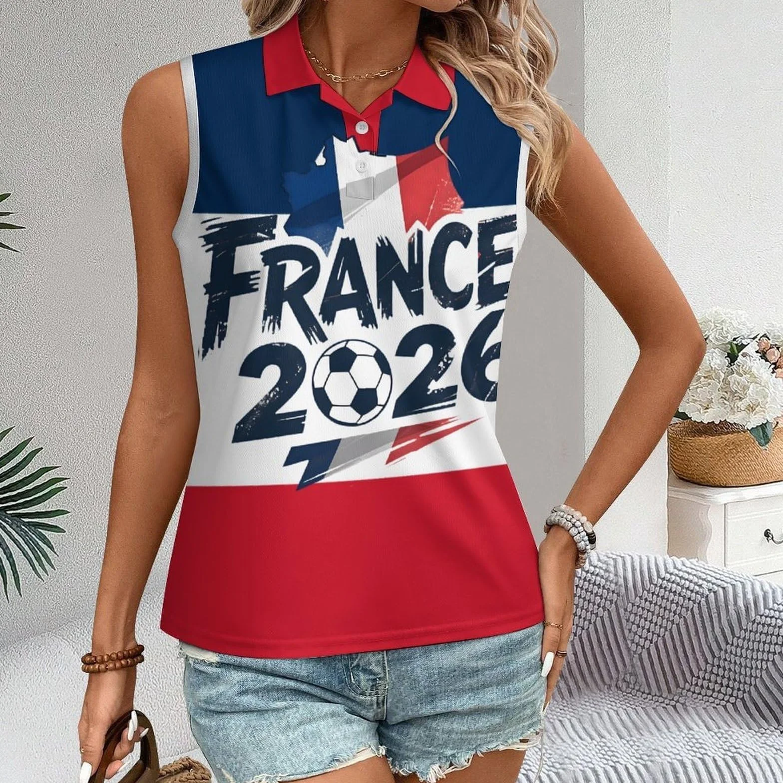 T-Shirt Hommes Coupe du Monde 2026 France Col Rond Imprimé Football Fan Manches Courtes Plusieurs Modèle