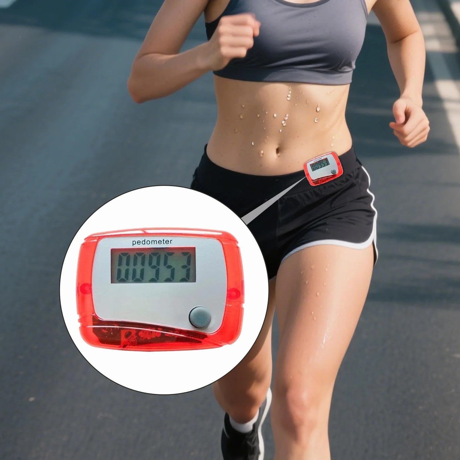Podomètres numériques 3D pour personnes âgées - Compteur de pas précis - Appareil portable pour fitness, marche, randonnée