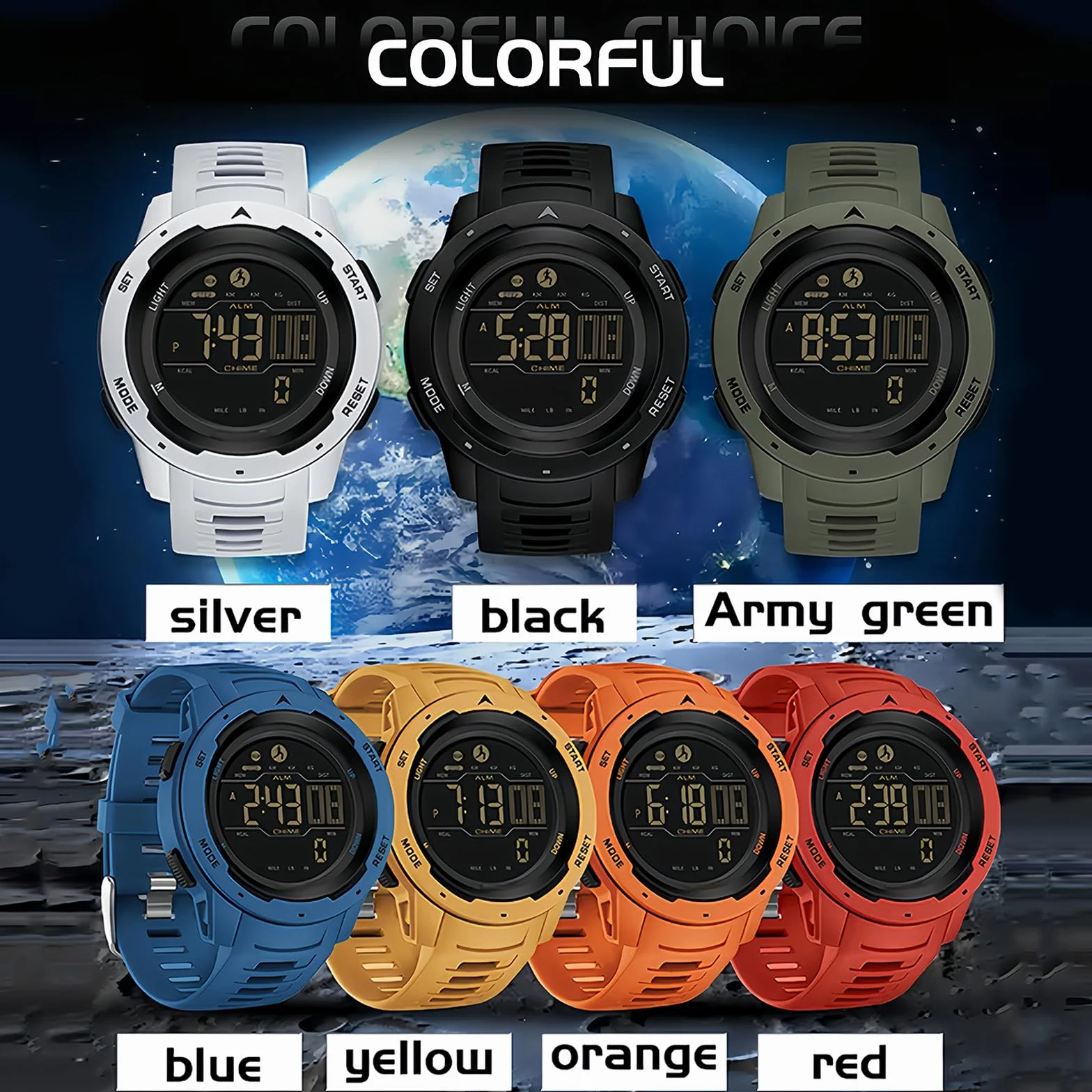 Flintronic Montre Podomètre sous-Marin de Plongée avec Comptage de Pas Calories Distance