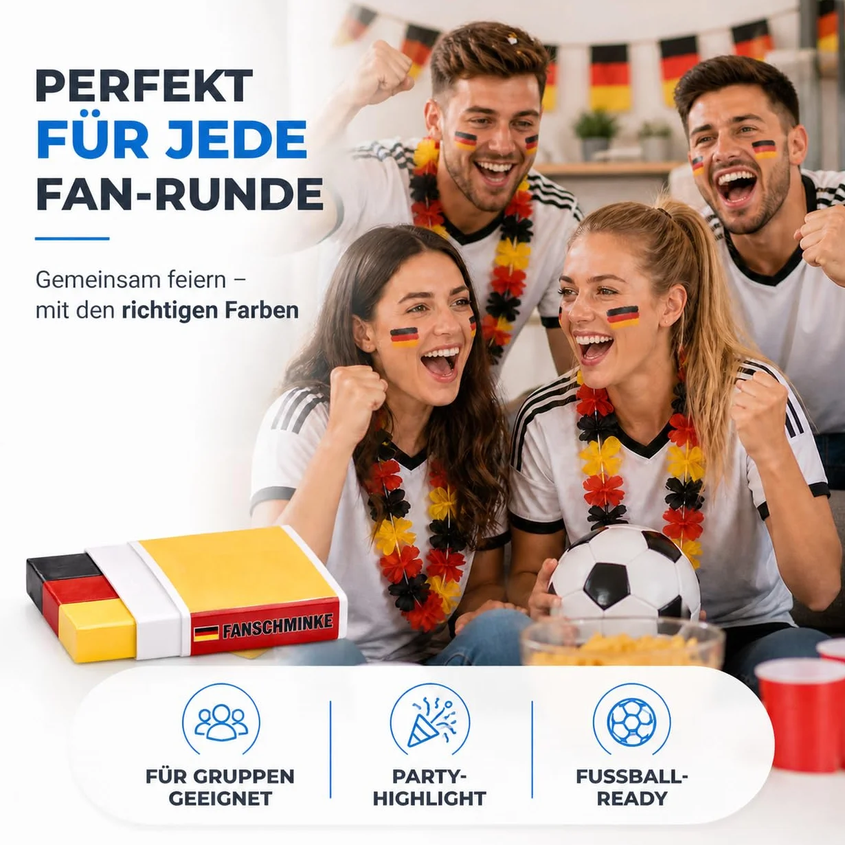 Lot de stylos de maquillage TK Gruppe Timo Klingler Allemagne rouge noir jaune Coupe du monde 2026