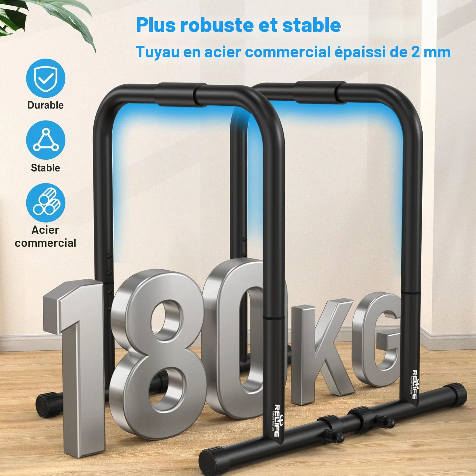 REBUILD YOUR LIFE Dips Barre Parallèle Station de Musculation Réglable