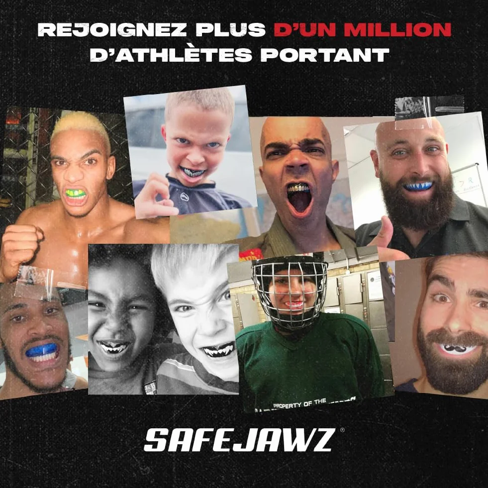 SafeJawz Sport Protège-dents Intro Séries Protection intégrale Rugby MMA Hockey Judo Karate Boxe