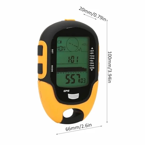 Keenso Altimètre Électronique Extérieur GPS FR510 ABS IPX4 Boussole Navigation Température Humidité