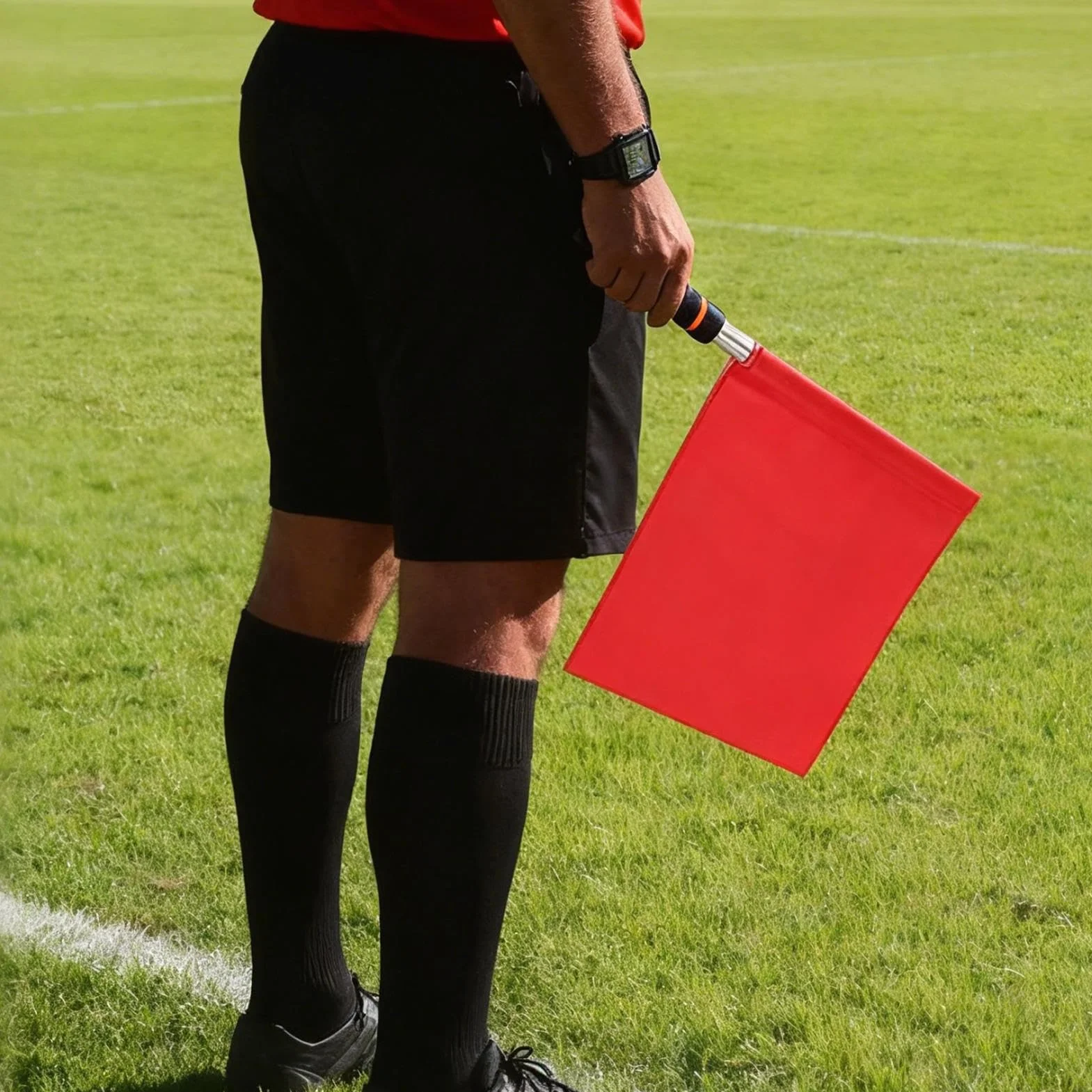 Drapeaux D'arbitre Rouges Officiels – Signalisation Football, Sport, Entraînement – Léger, Durable, Métal, Éponge, Tissu