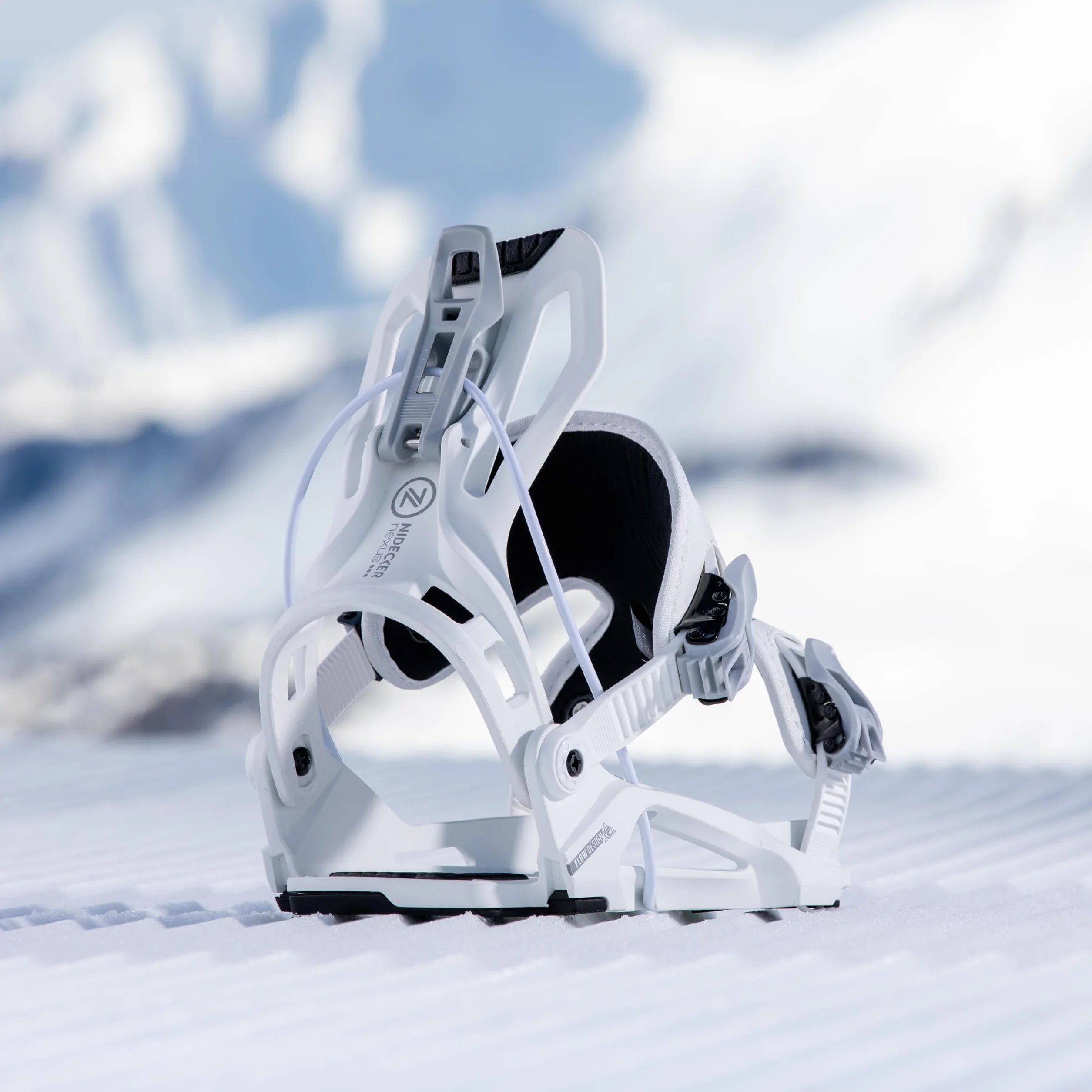 Fixations de Snowboard Nidecker Flow Nexus Flex All-Mountain Plaque de Base Nylon Verre XL White