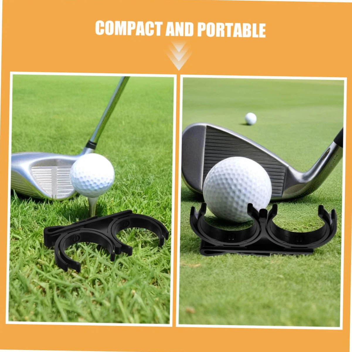 Porte-balles de Golf Rotatif Pliable en Plastique Noir Lot de 5 Clips Doubles