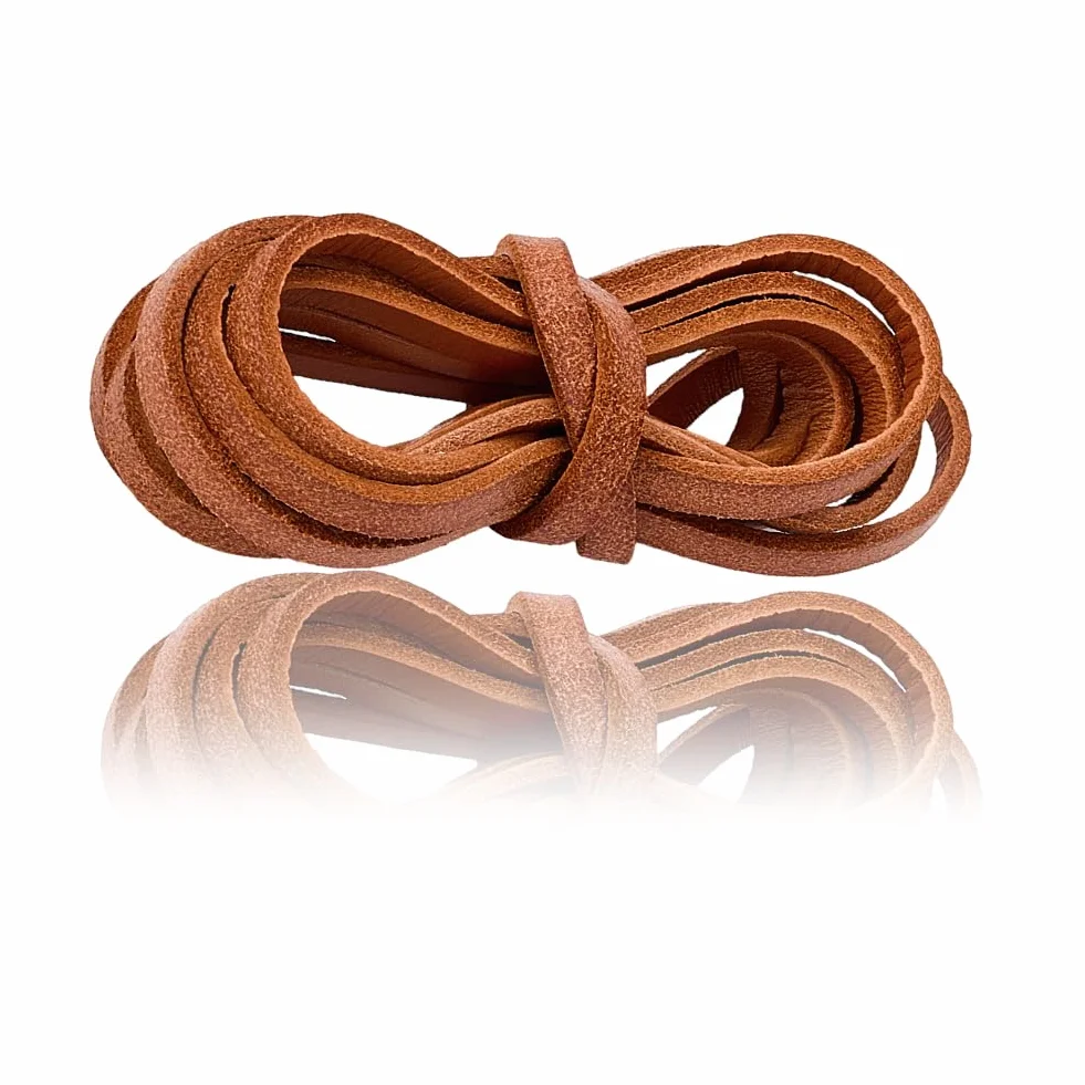 GORGECRAFT Kit de Réparation de Lacets Plats pour Gants de Baseball et Softball 4.4 Yard Cuir de Vache Marron Aiguille Acier Inoxydable