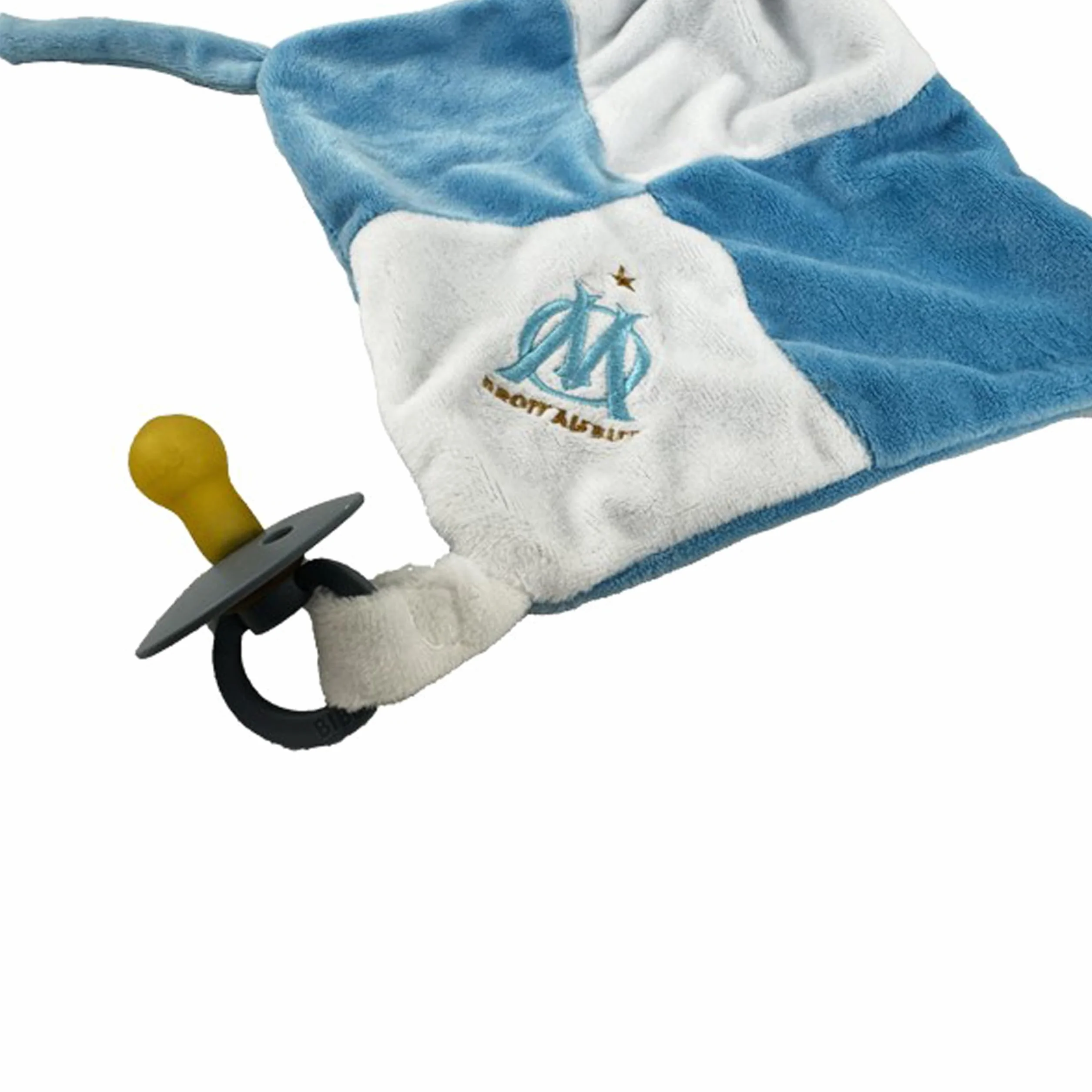 OLYMPIQUE DE MARSEILLE Doudou Bleu Enfant Attache tétine Om Collection Officielle