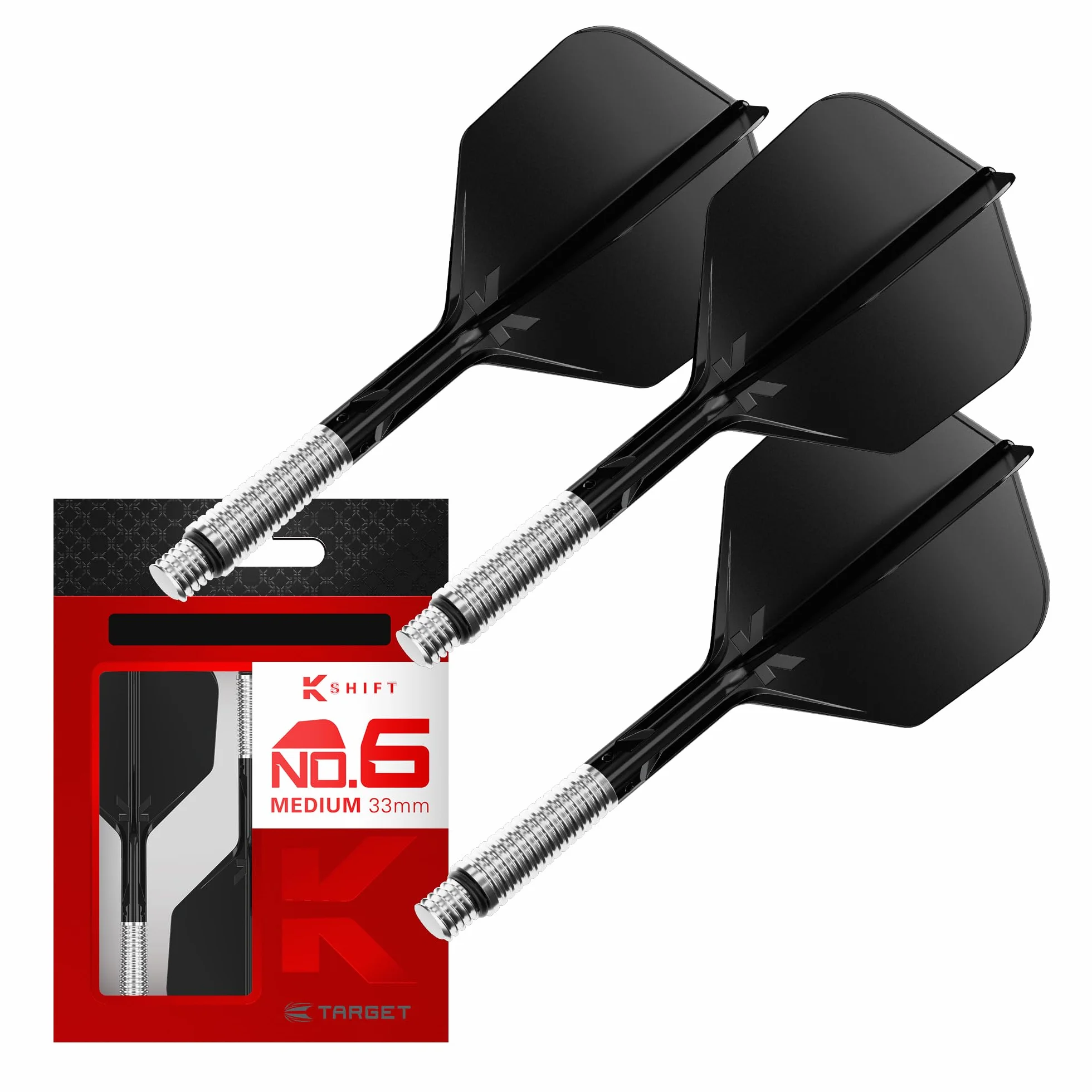 Target Darts K-Shift N° 6 Intégrés Vols et Arbres, Blanc/Transparent/Noir, Accessoires Fléchettes Professionnels