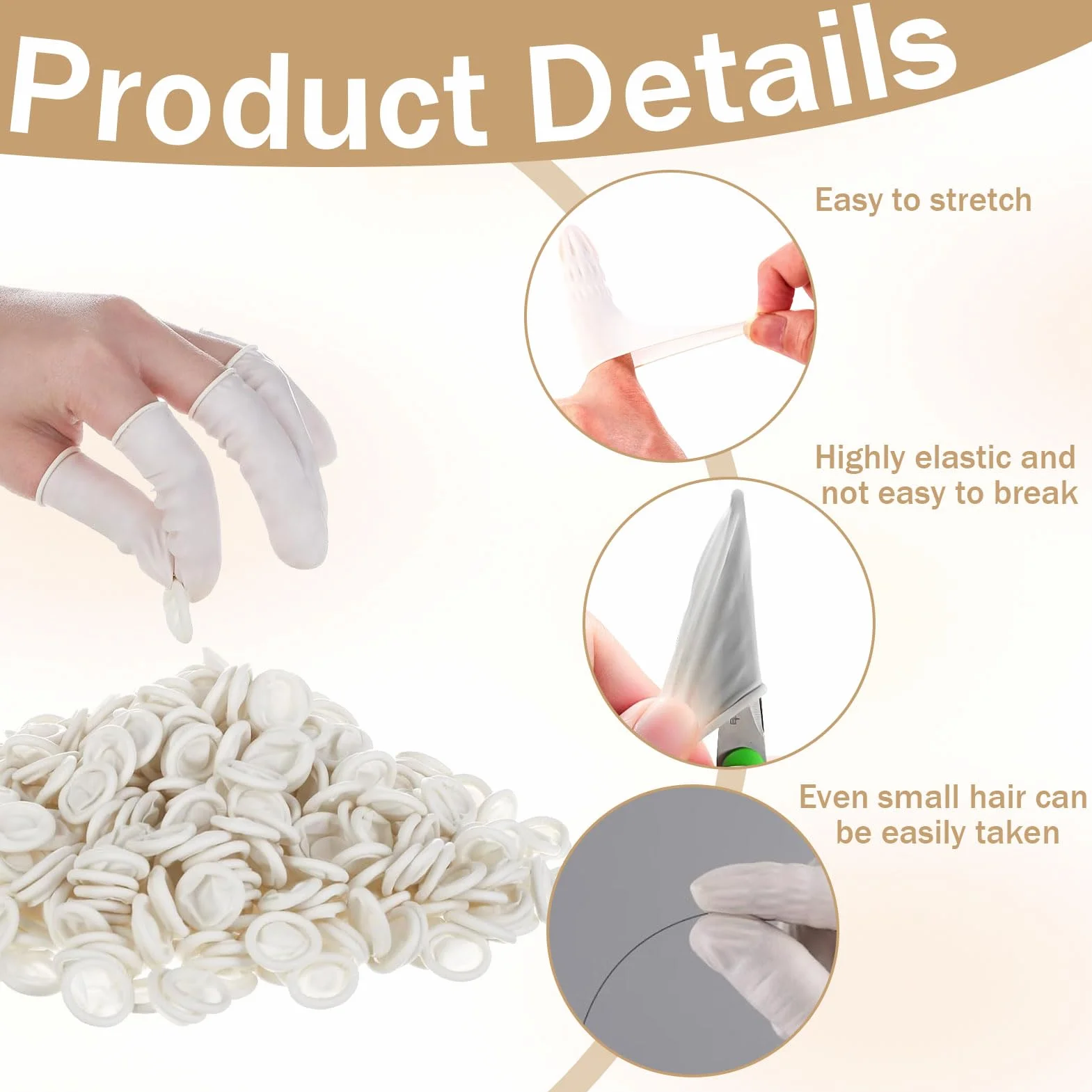 Doigtiers en Latex, Doigts de Protection Imperméables, Doigtier Silicone pour Tatouage
