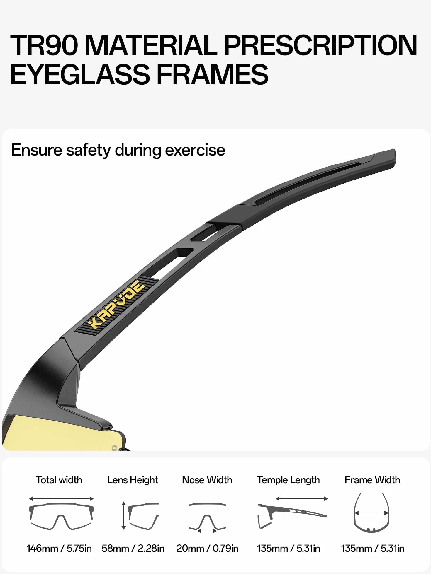 KAPVOE Lunette de Cyclisme Polarisées Tr90 K9022