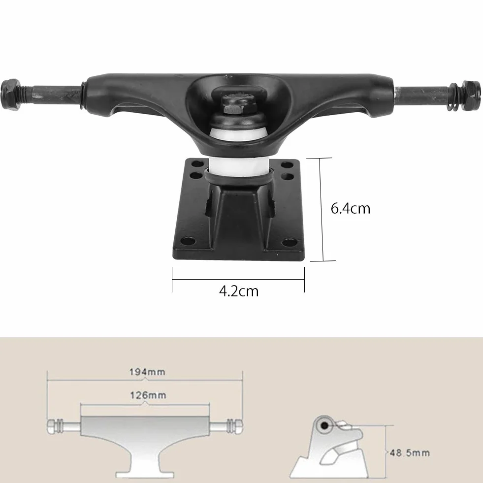 Alomejor Trucks de Skateboard en Alliage Alu-Magnésium 2 pcs – Réglables pour Planche à roulettes, Longboard