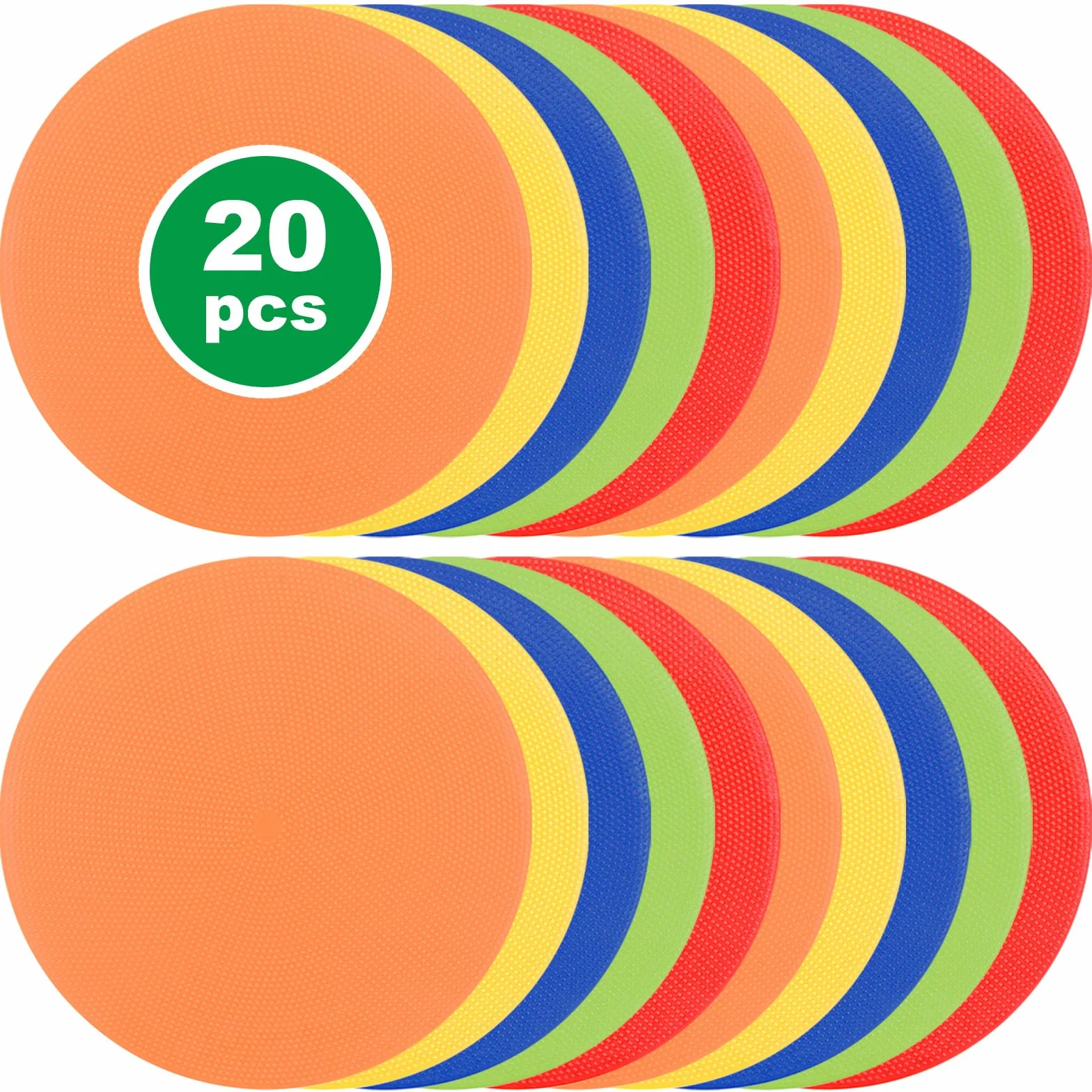 MIVIDE 20pcs Disque de Marquage Plat 23 cm, 5 Couleurs, Plot Sport pour Football Entraînement