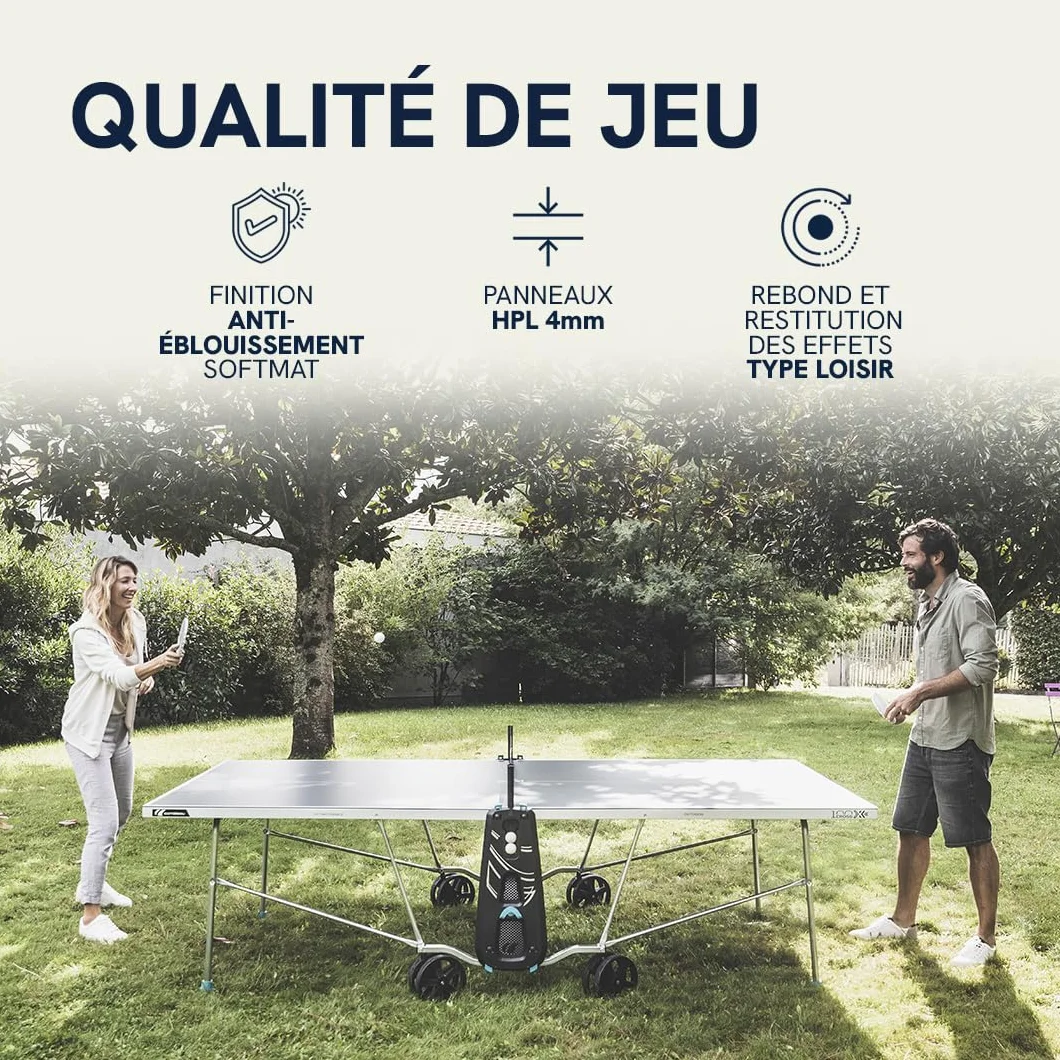 Cornilleau Table de ping-Pong d'extérieur 100X Outdoor Bleu Gris