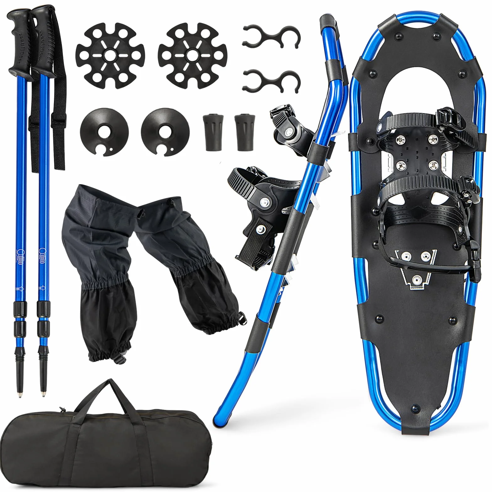 COSTWAY Raquettes à Neige 4 en 1 Aluminium Adultes Pointure 35-45 Charge 30-130kg