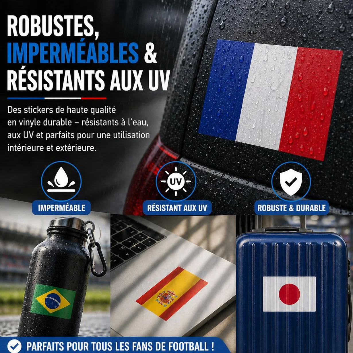 Set d'autocollants Coupe du Monde 2026 – 240 stickers – Drapeaux de toutes les équipes – résistants à l'eau & aux UV