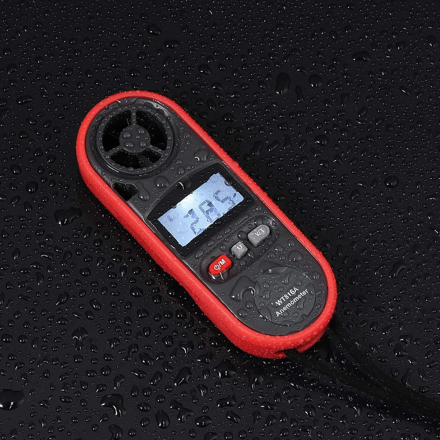 JUSTOOL Anémomètre Numérique Portable 3 Vitesses 6 Unités Écran LCD Étanche pour Sports Plein Air Météo Voile Pêche
