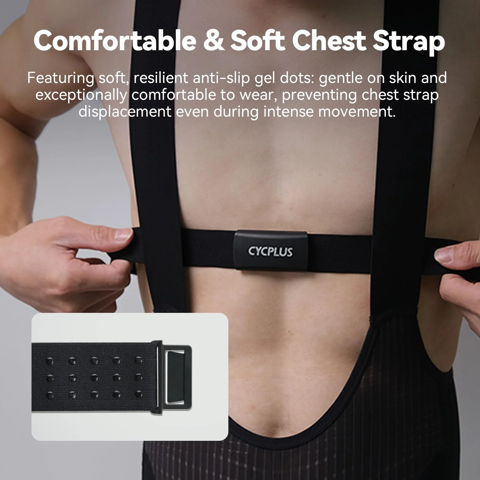 CYCPLUS H2Pro Ceinture Cardio Fréquencemètre de Poitrine Bluetooth Ant+ IPX7 Étanche 500h Autonomie