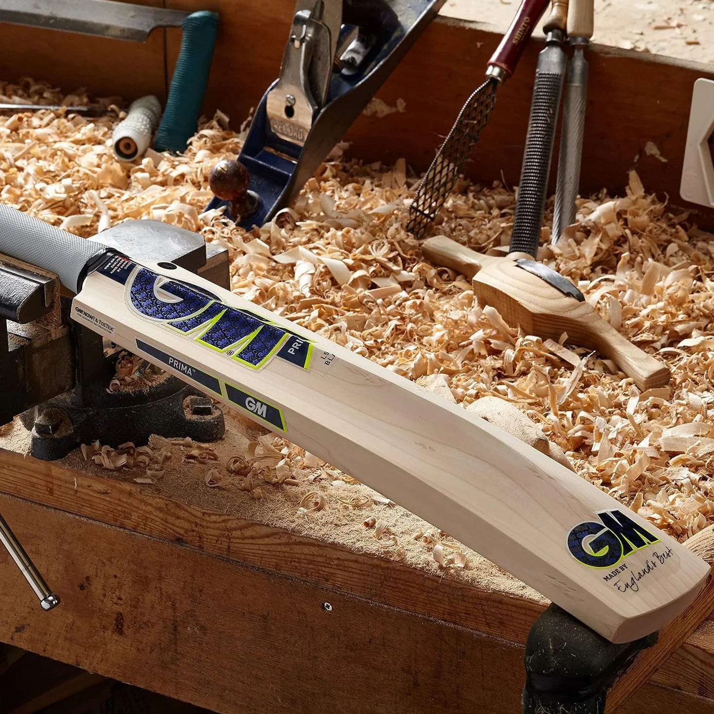 Gunn & Moore Batte de Cricket GM – Saule Cachemire – Poignée hexagonale – Tailles Enfants et Adultes