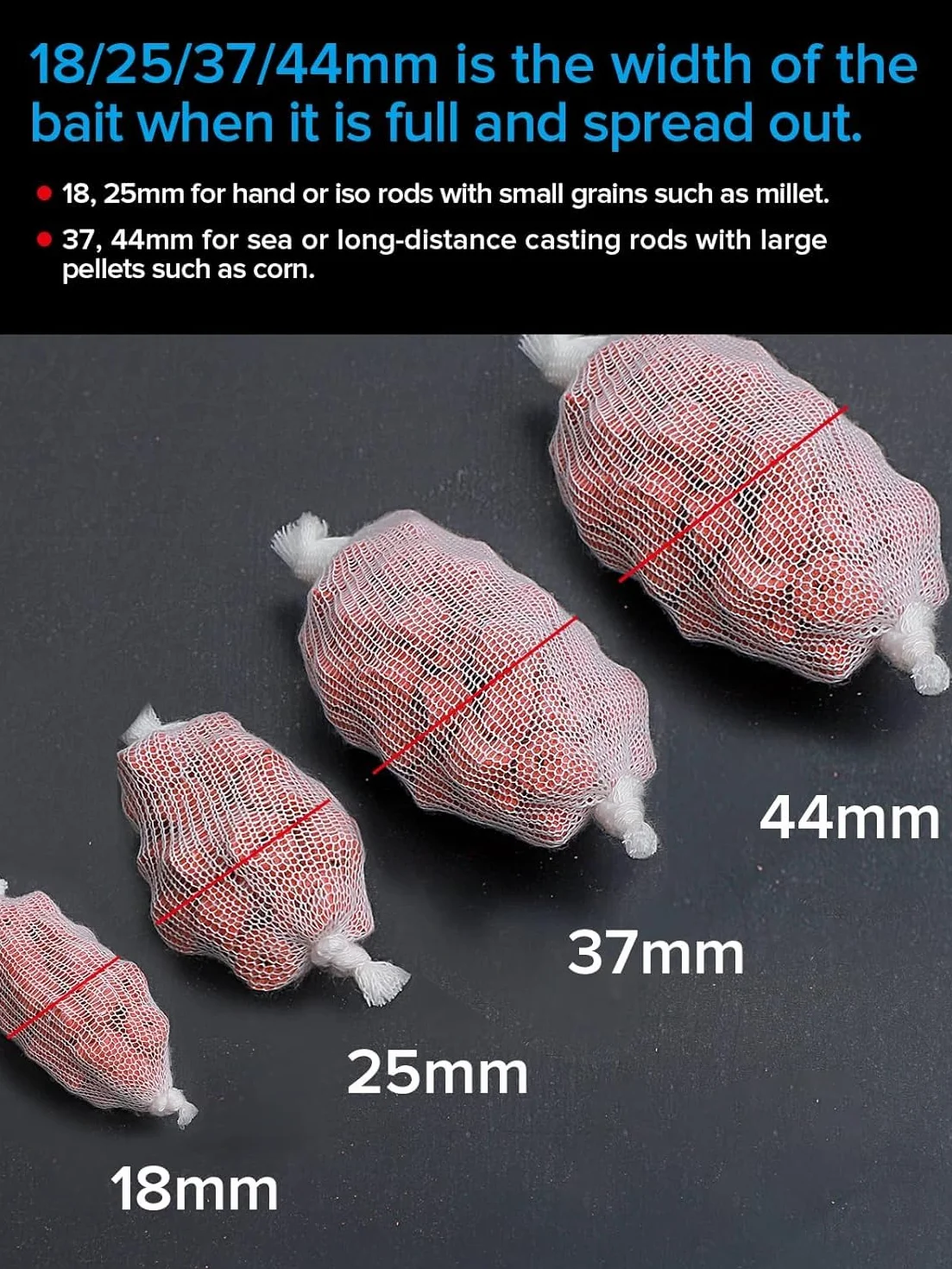 Realure Kit de Maille en PVA 5 m avec Ciseaux 18-44 mm Accessoires de pêche à la Carpe