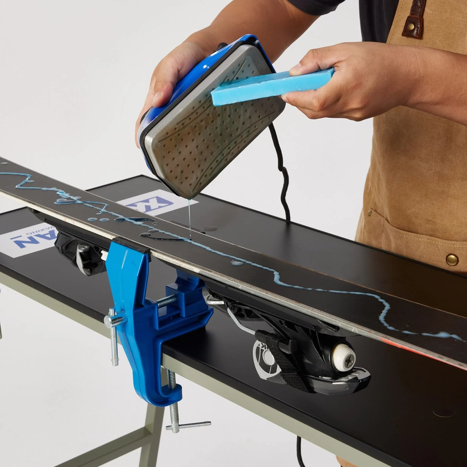 XCMAN Fer à cire pour ski et snowboard 120 V 800 W avec plaque alvéolée et contrôle de température