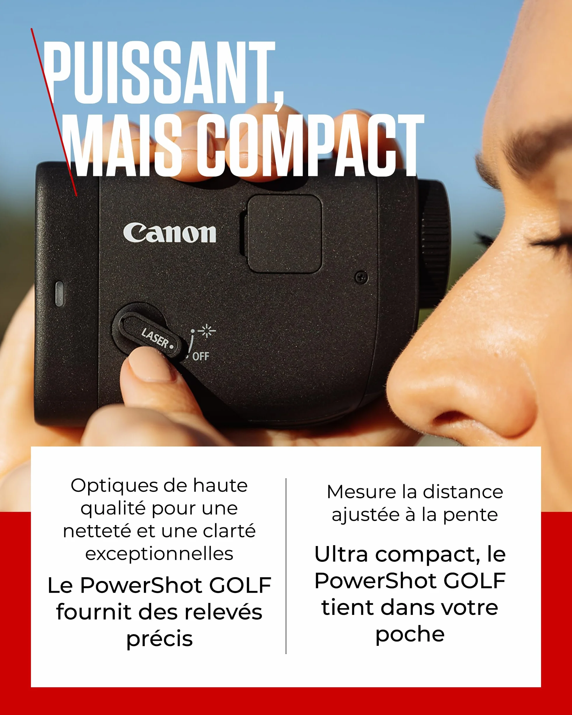 Canon PowerShot Golf Télémètre Laser Mesure de Distance 800 Yards Zoom Optique x6 Stabilisation
